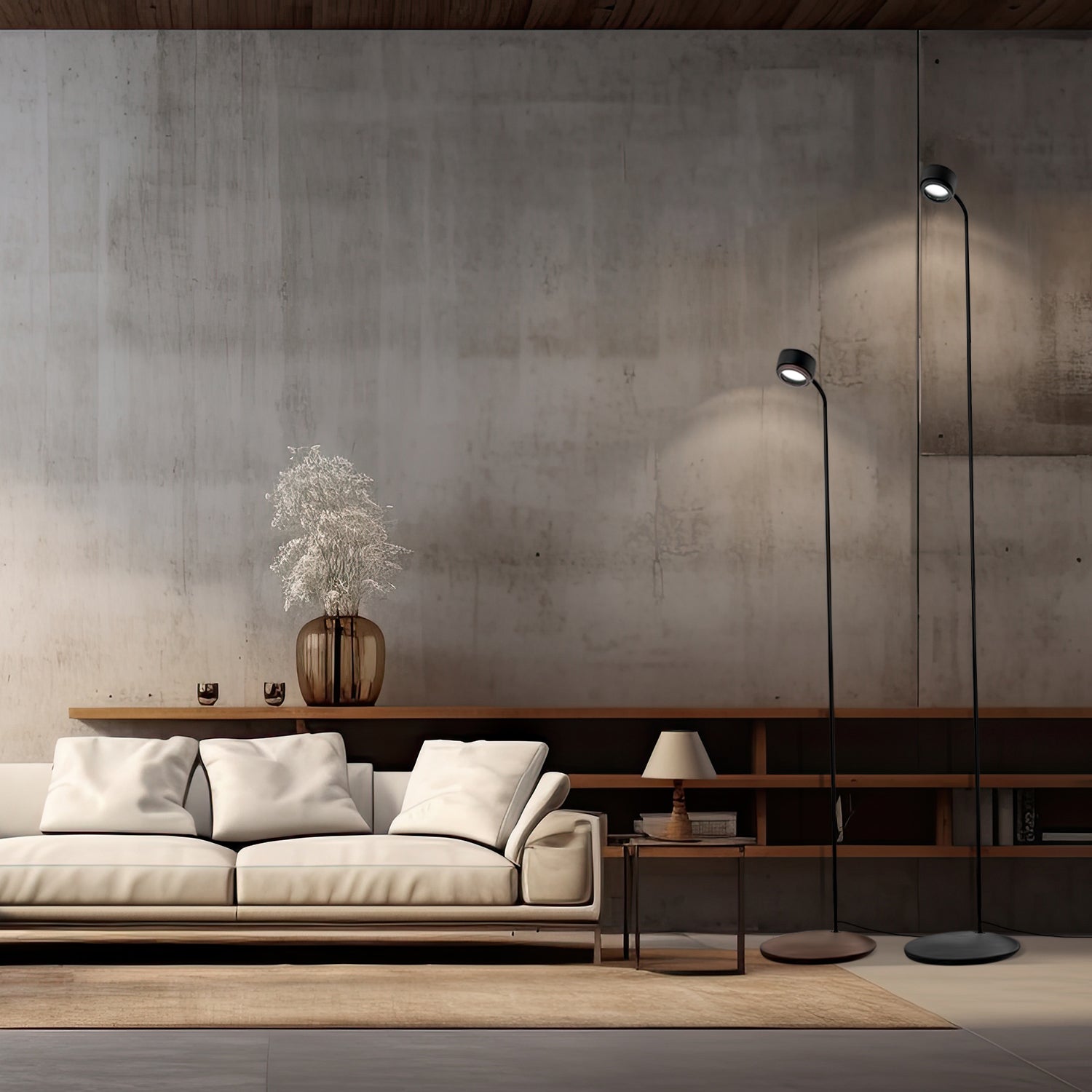 Stehlampe zum Lesen JUBI Aluminium mit Beton