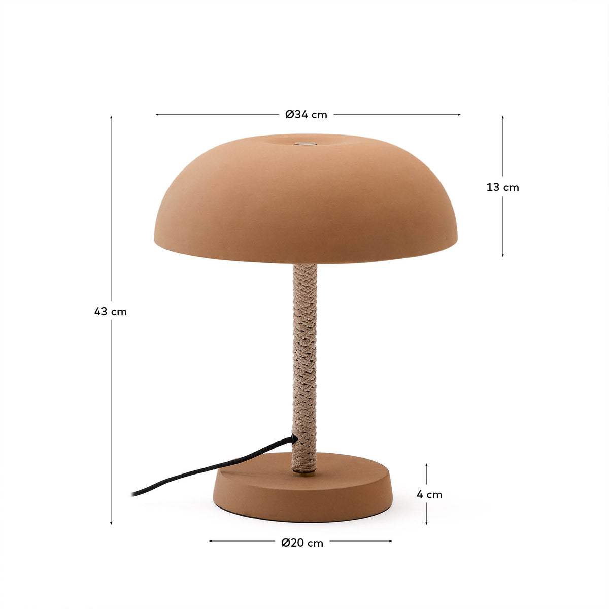 Lampa stołowa ARINDA terakota – wymiary