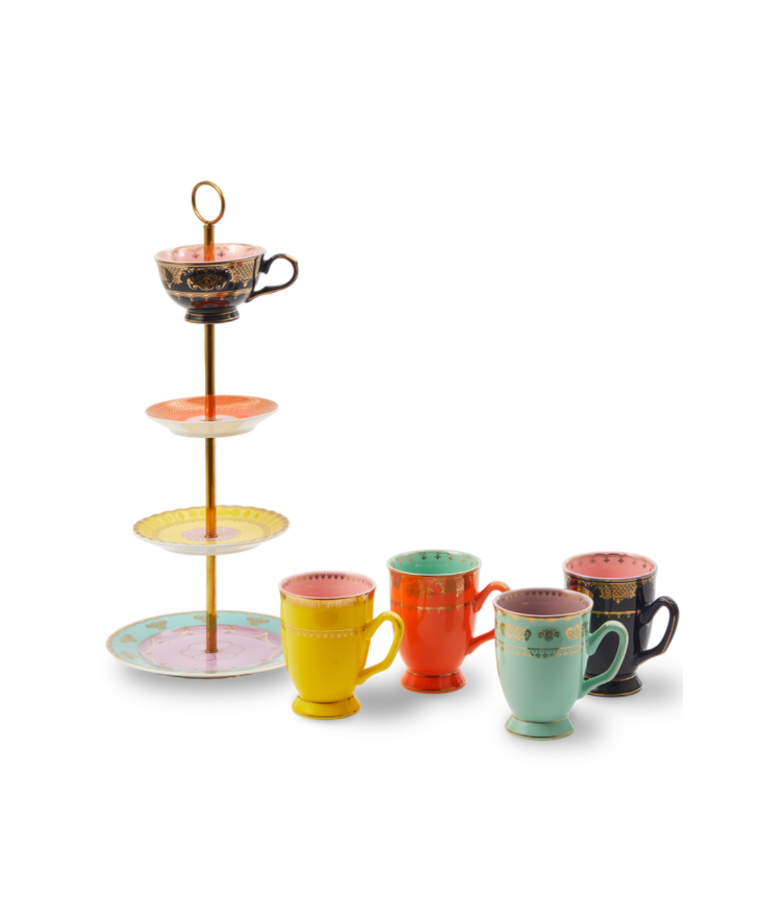 Set van GRANDPA mokken kleurrijk porselein