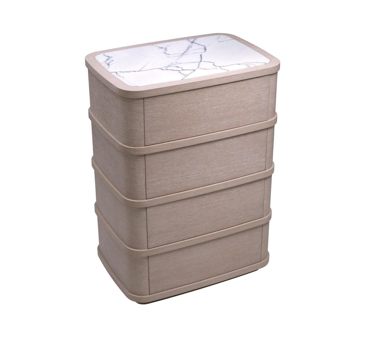 Komoda CABANA fornir dębowy z marmurem bianco Eichholtz Eye on Design