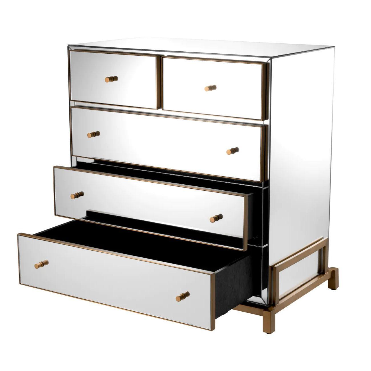 Komoda CLARINGTON lustrzany z mosiężnym wykończeniem Eichholtz Eye on Design