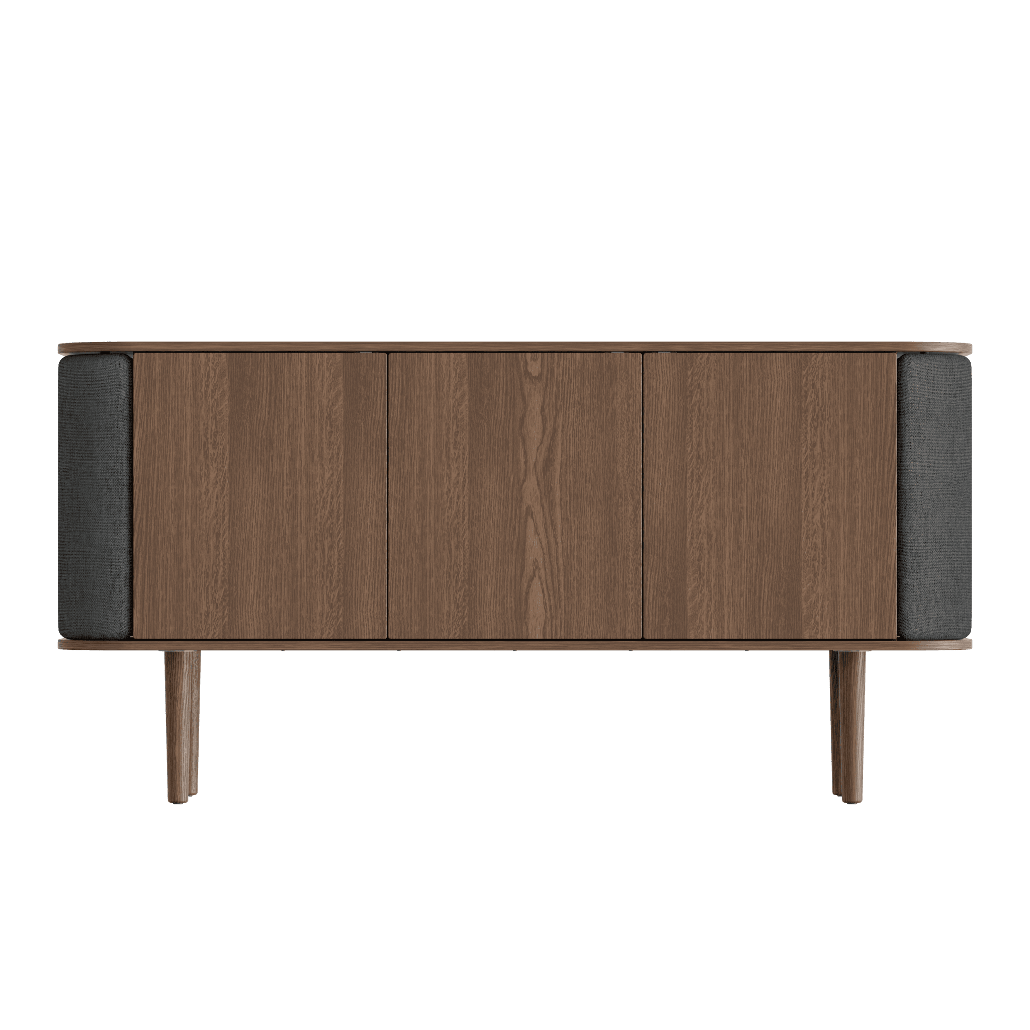 Komoda TREASURES antracytowy z ciemnym dębem UMAGE 3-drzwiowa Eye on Design