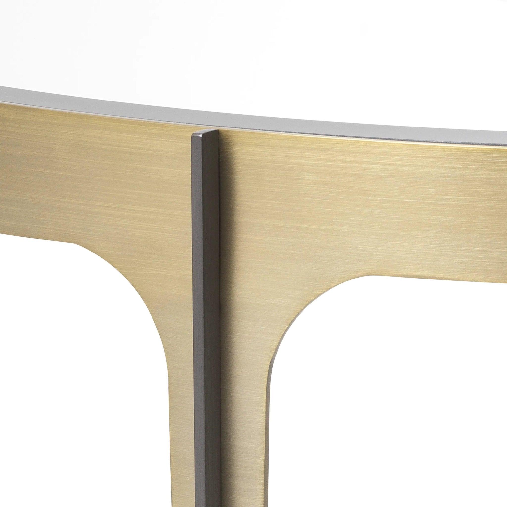 Konsola ARTEMISA szklany blat z mosiężną podstawą Eichholtz Eye on Design