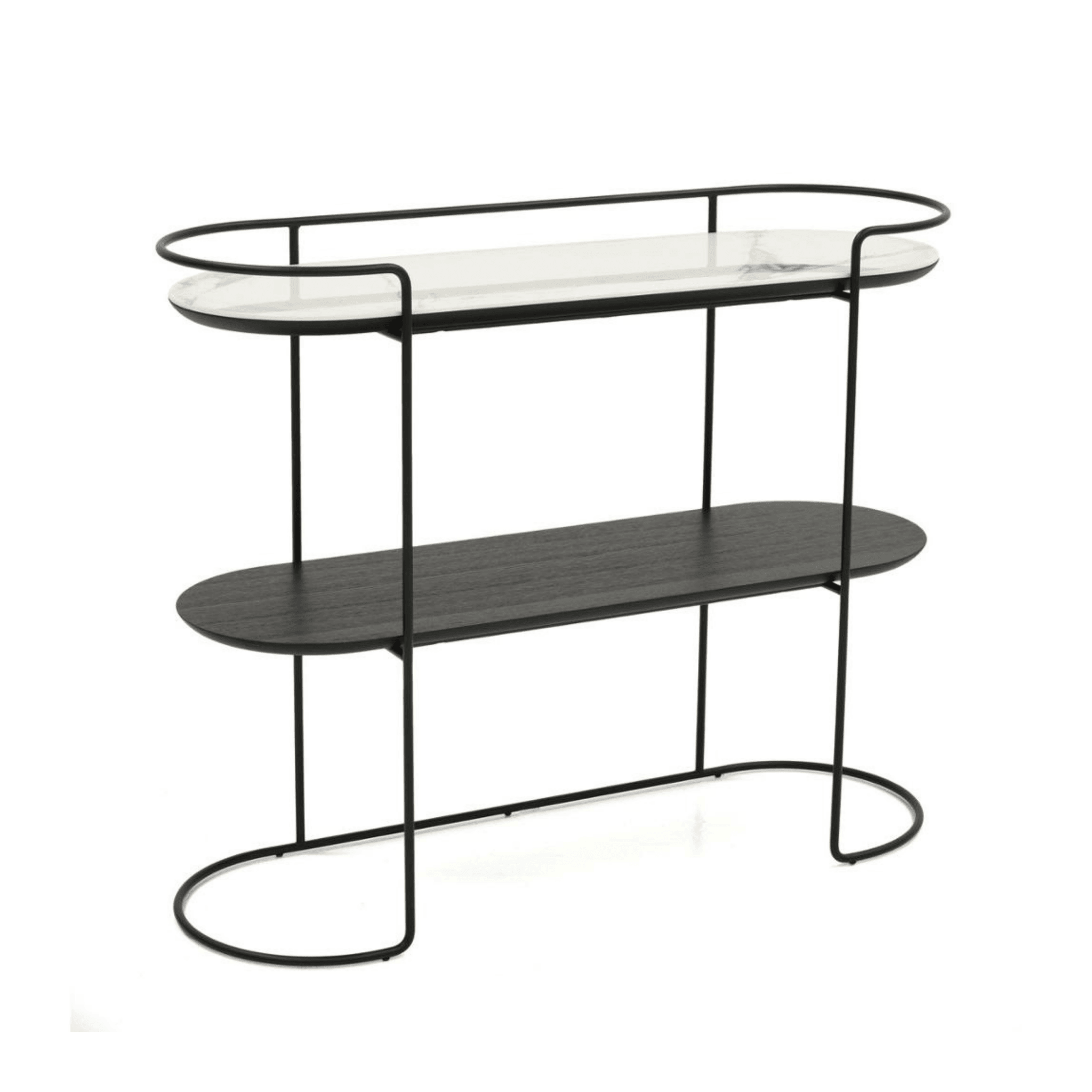 Konsola ATOLLO czarna podstawa Calligaris biały ceramiczny marmur Eye on Design