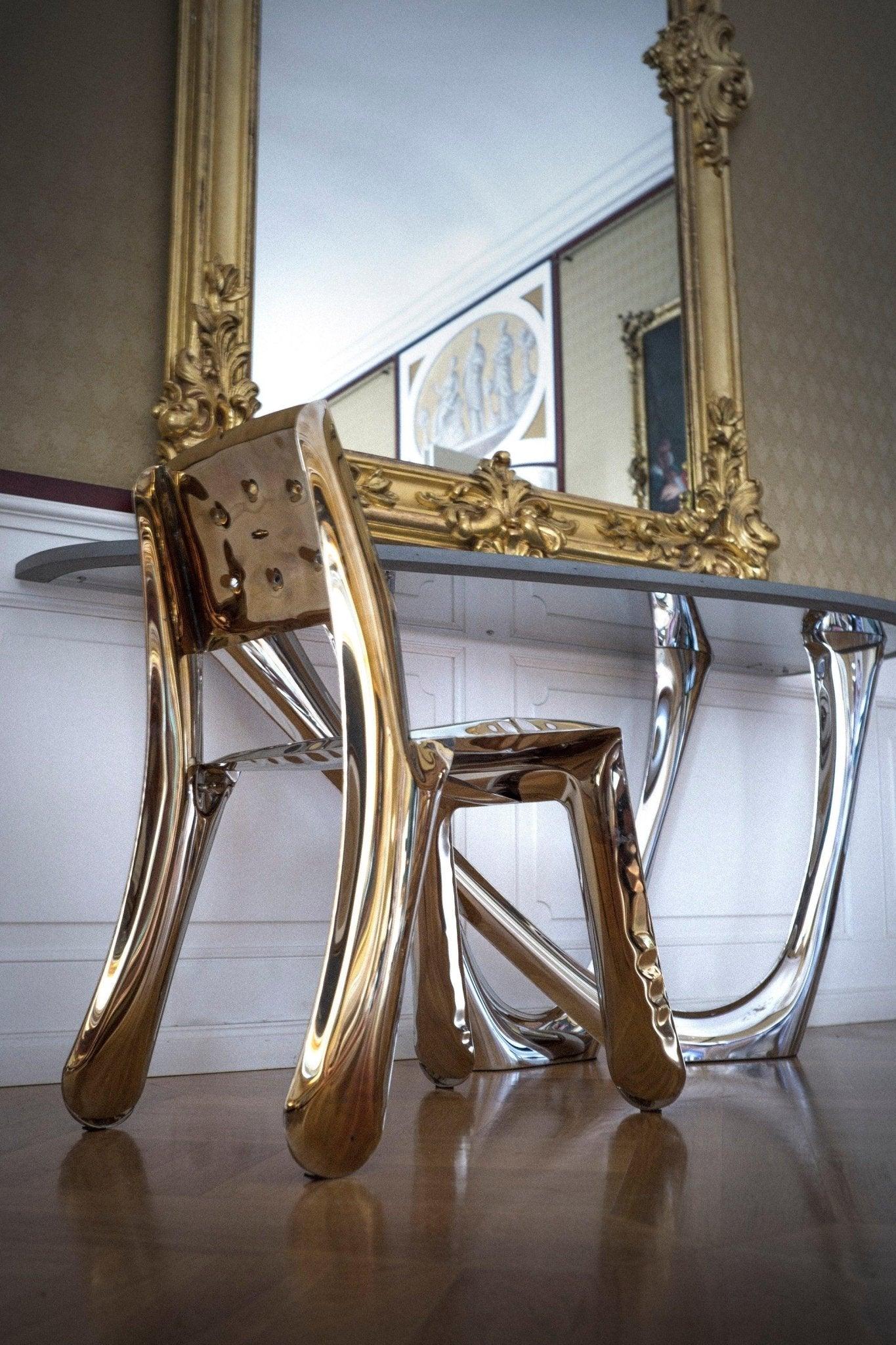 Konsola G-CONSOLE DUO polerowana stal z betonowym blatem Zieta Studio Eye on Design