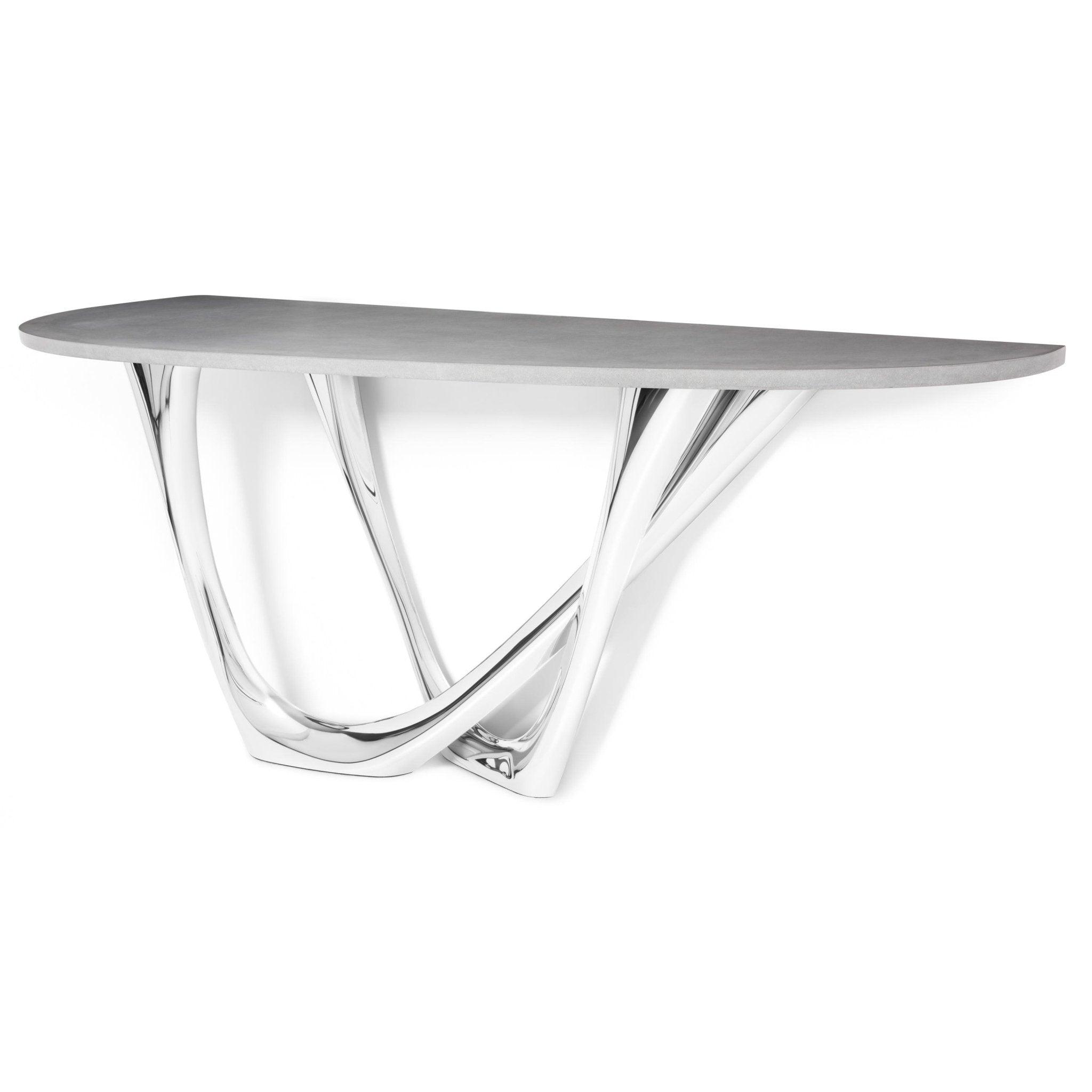 Konsola G-CONSOLE DUO polerowana stal z betonowym blatem Zieta Studio Eye on Design