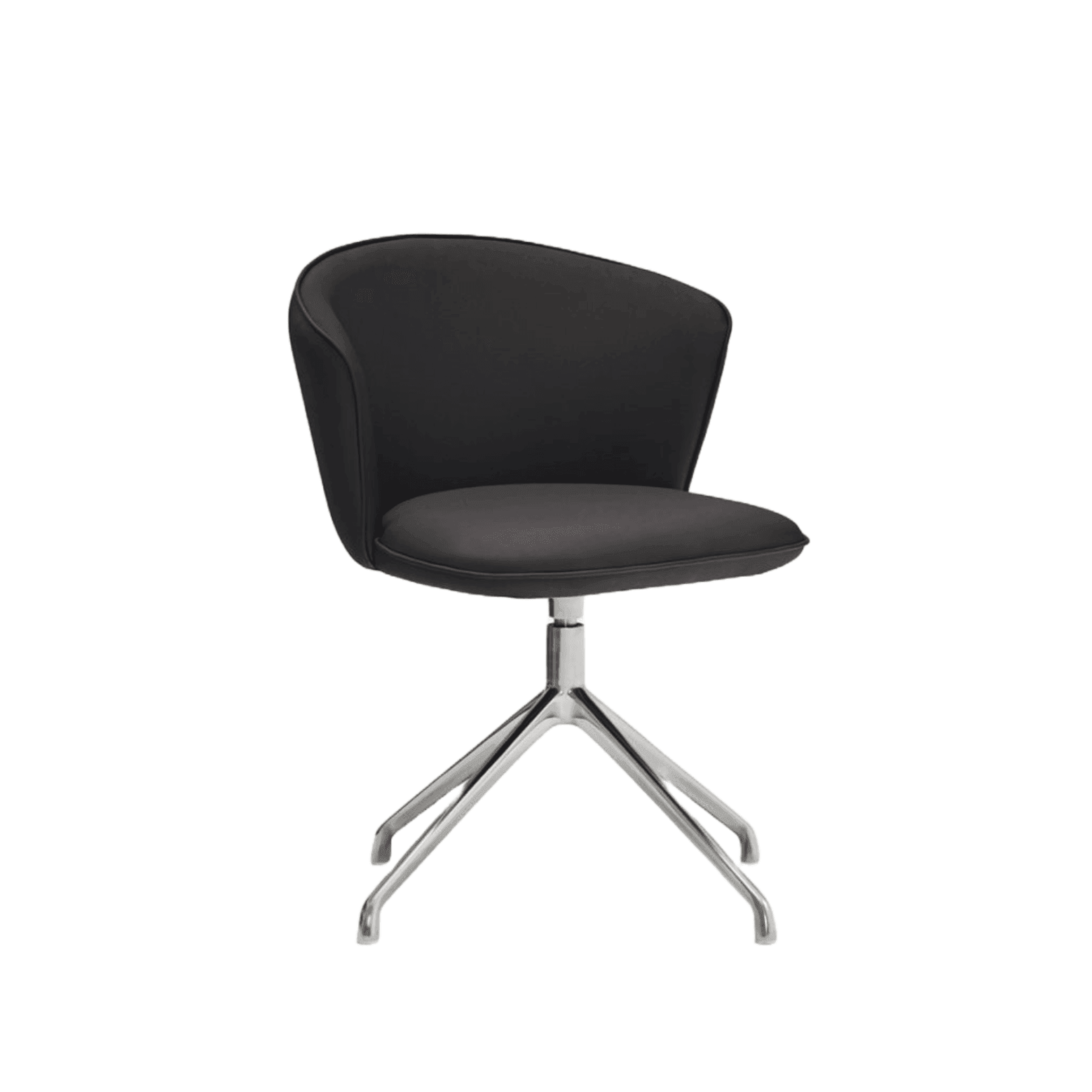 Krzesło ADD ekoskóra czarna z chromowaną podstawą Teulat Eye on Design