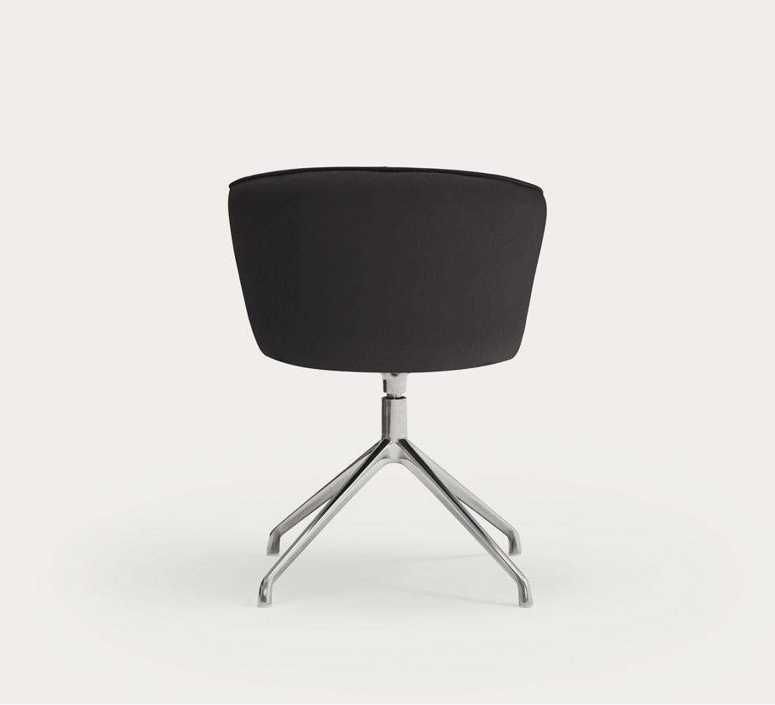 Krzesło ADD ekoskóra czarna z chromowaną podstawą Teulat Eye on Design
