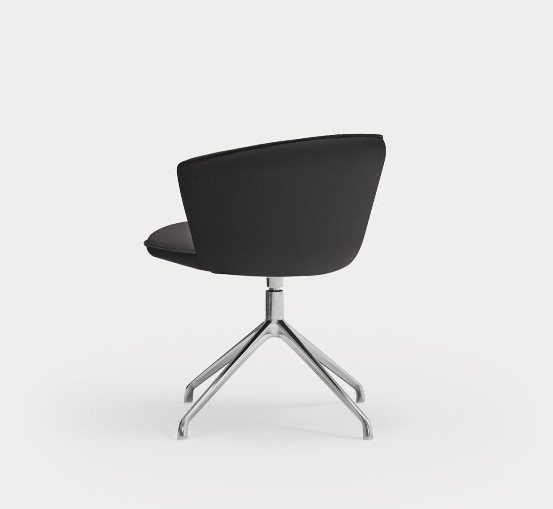 Krzesło ADD ekoskóra czarna z chromowaną podstawą Teulat Eye on Design