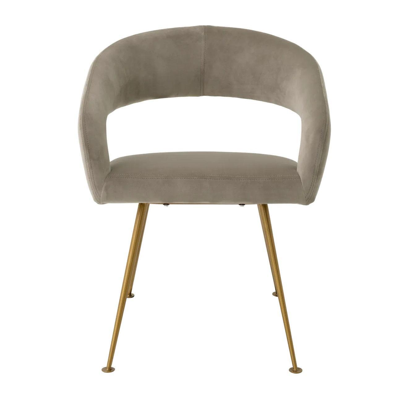 Krzesło aksamitne BRAVO beżowy Eichholtz Eye on Design