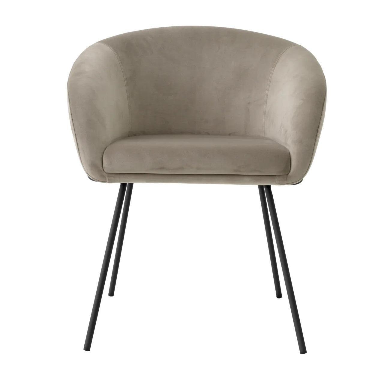 Krzesło aksamitne CAMPUS szary Eichholtz Eye on Design