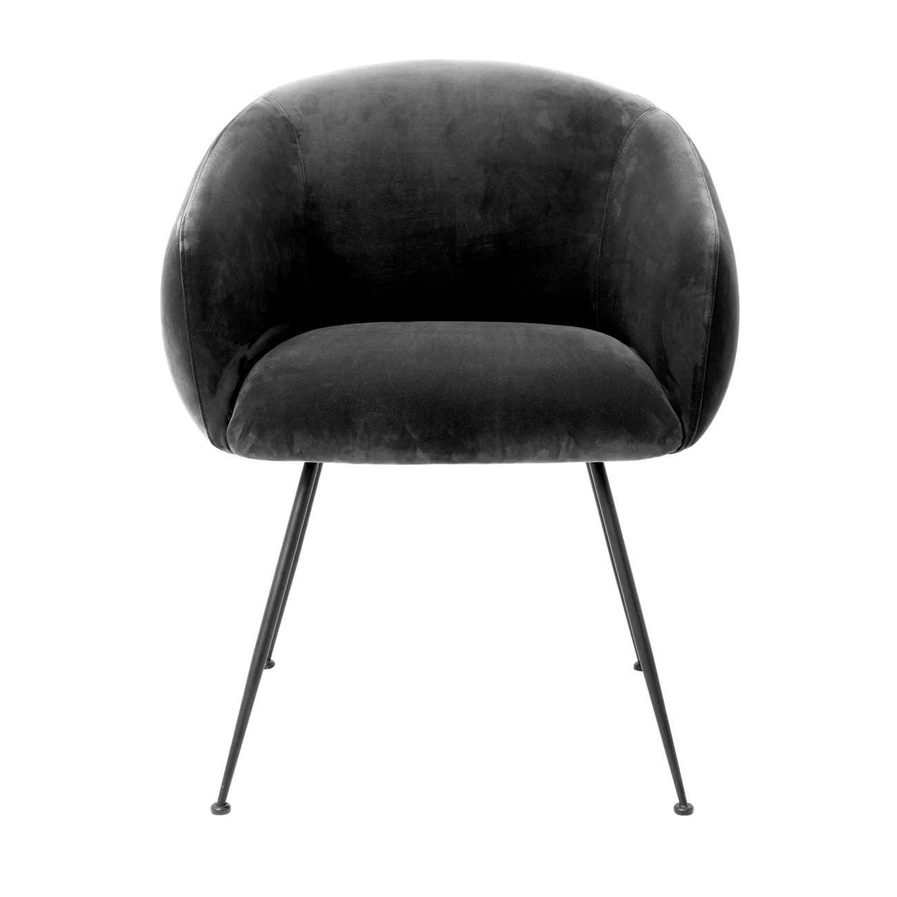 Krzesło aksamitne ELBURY czarny Eichholtz Eye on Design