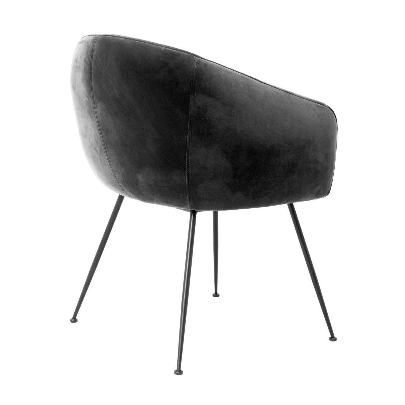 Krzesło aksamitne ELBURY czarny Eichholtz Eye on Design