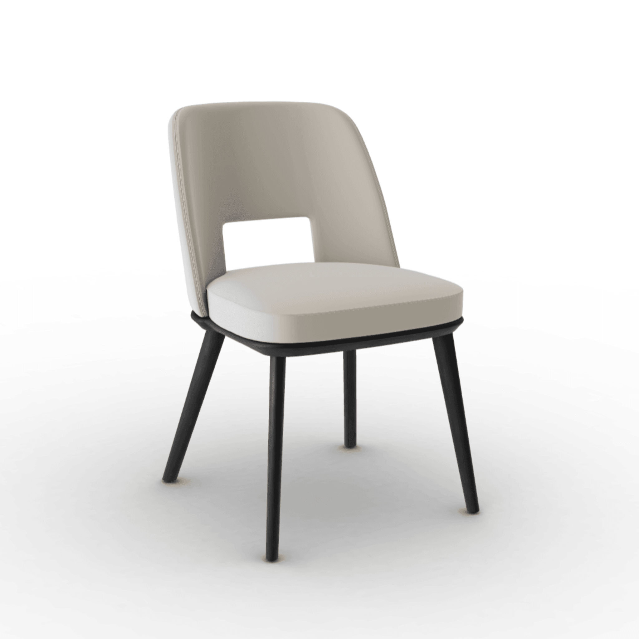 Krzesło aksamitne FOYER kremowy z drewnianą podstawą Calligaris matowa czerń Eye on Design