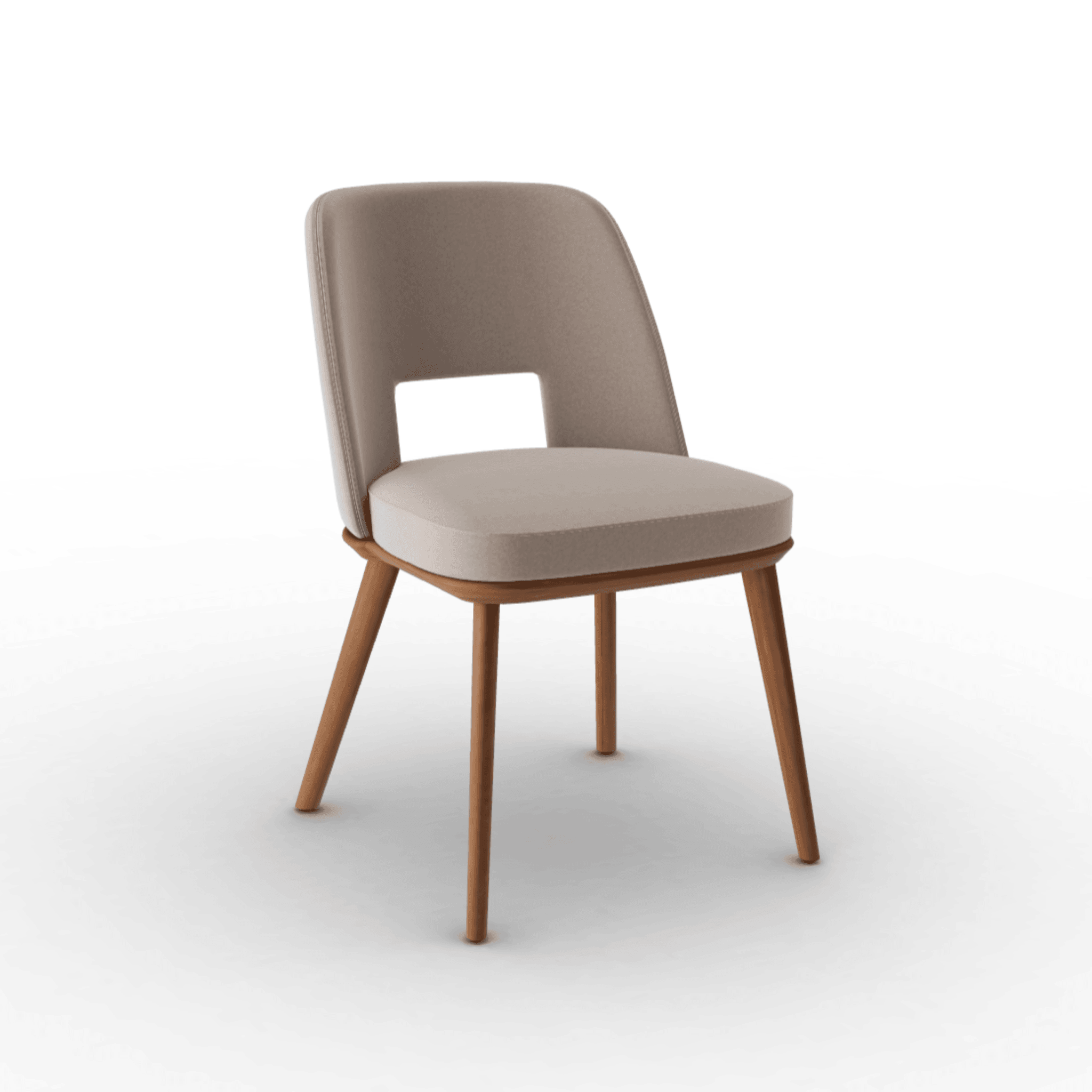 Krzesło aksamitne FOYER piaskowy z drewnianą podstawą Calligaris orzech włoski Eye on Design