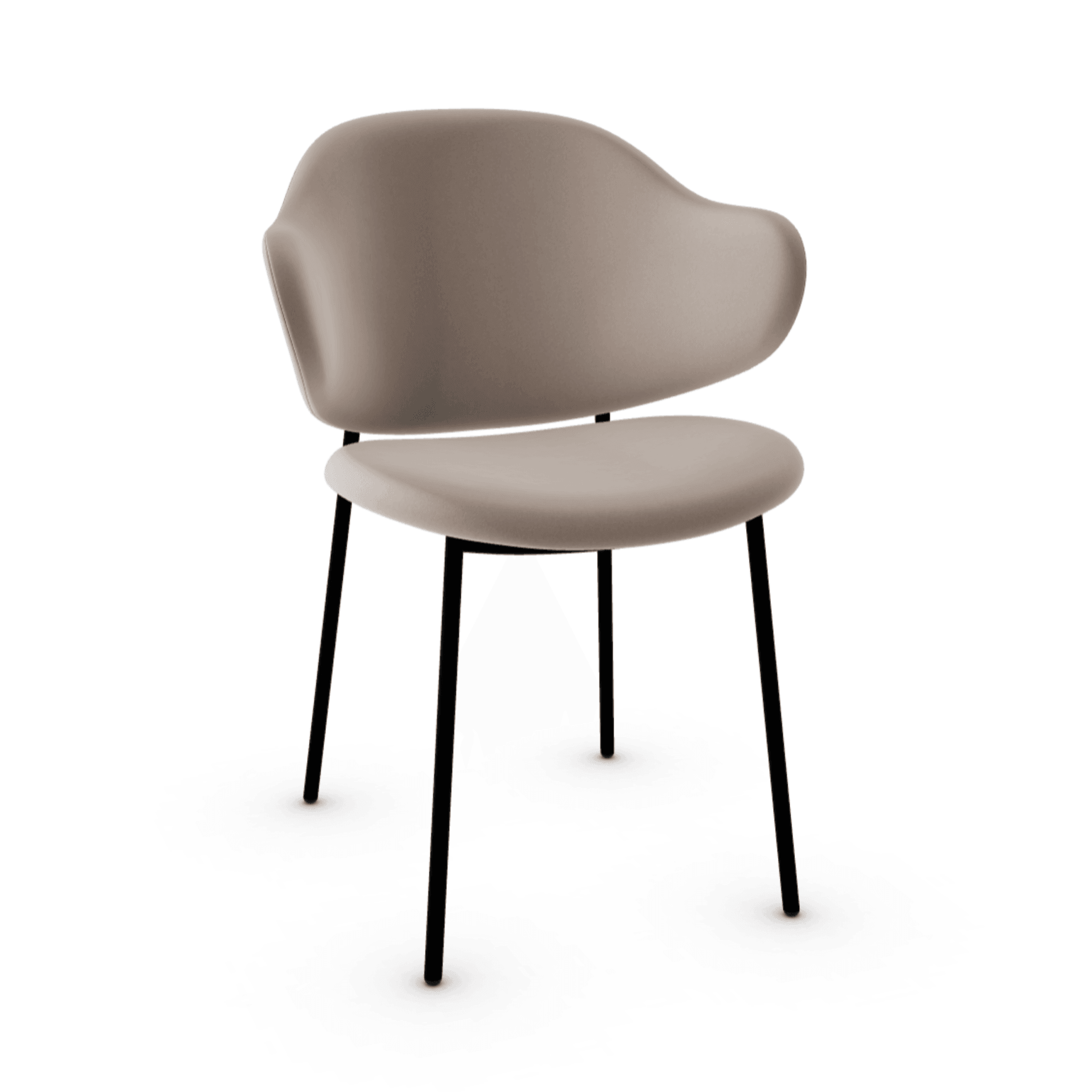 Krzesło aksamitne HOLLY piaskowy z metalową podstawą Calligaris matowa czerń Eye on Design
