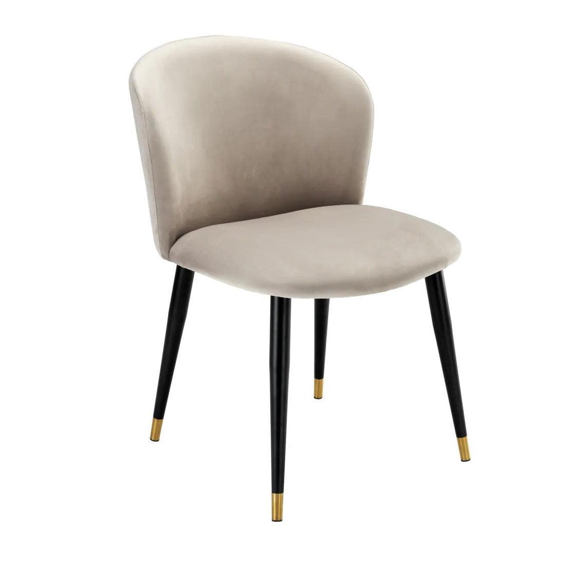 Krzesło aksamitne VOLANTE beżowy Eichholtz Eye on Design