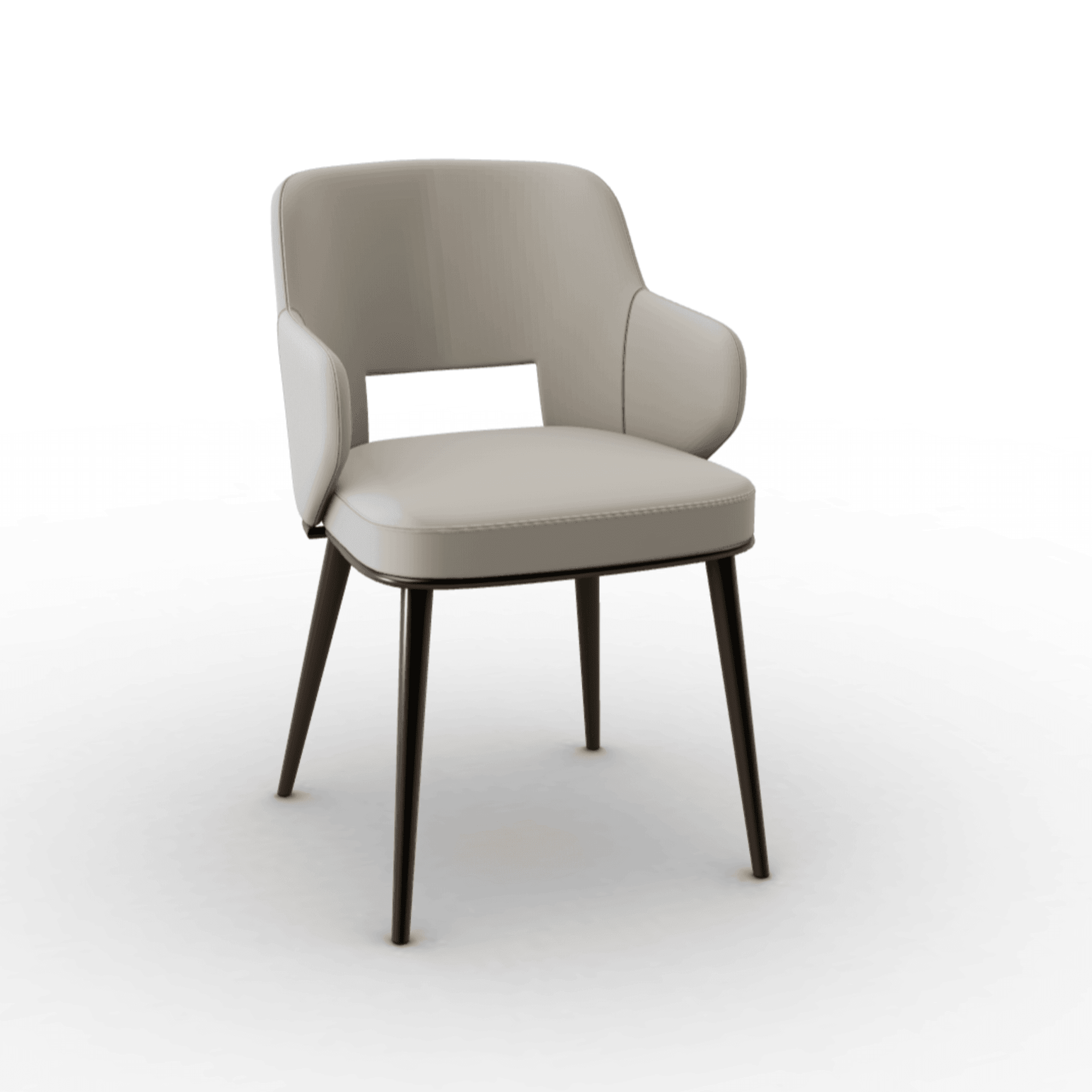 Krzesło aksamitne z podłokietnikami FOYER kremowy z metalową podstawą Calligaris matowy brąz Eye on Design