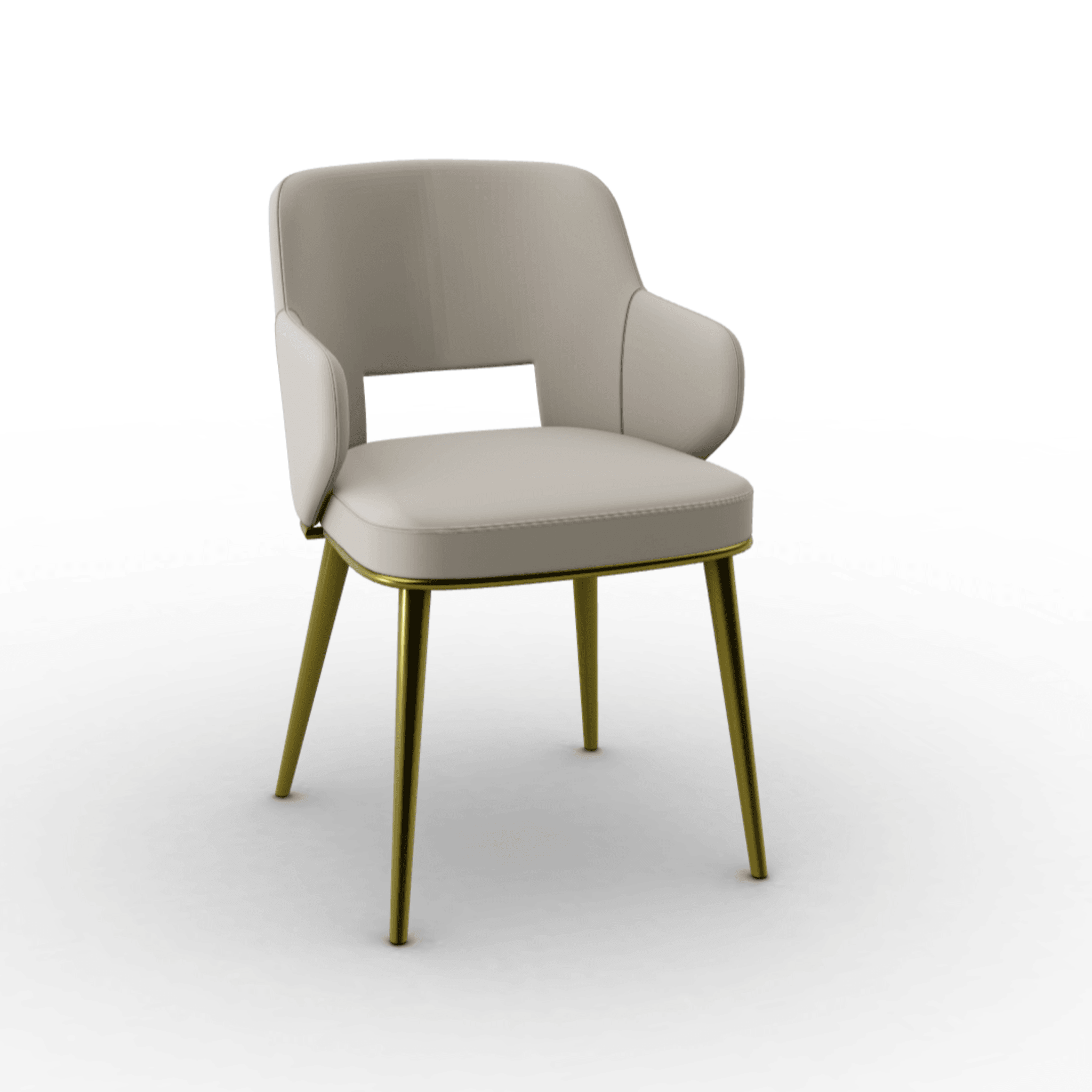 Krzesło aksamitne z podłokietnikami FOYER kremowy z metalową podstawą Calligaris matowy mosiądz Eye on Design