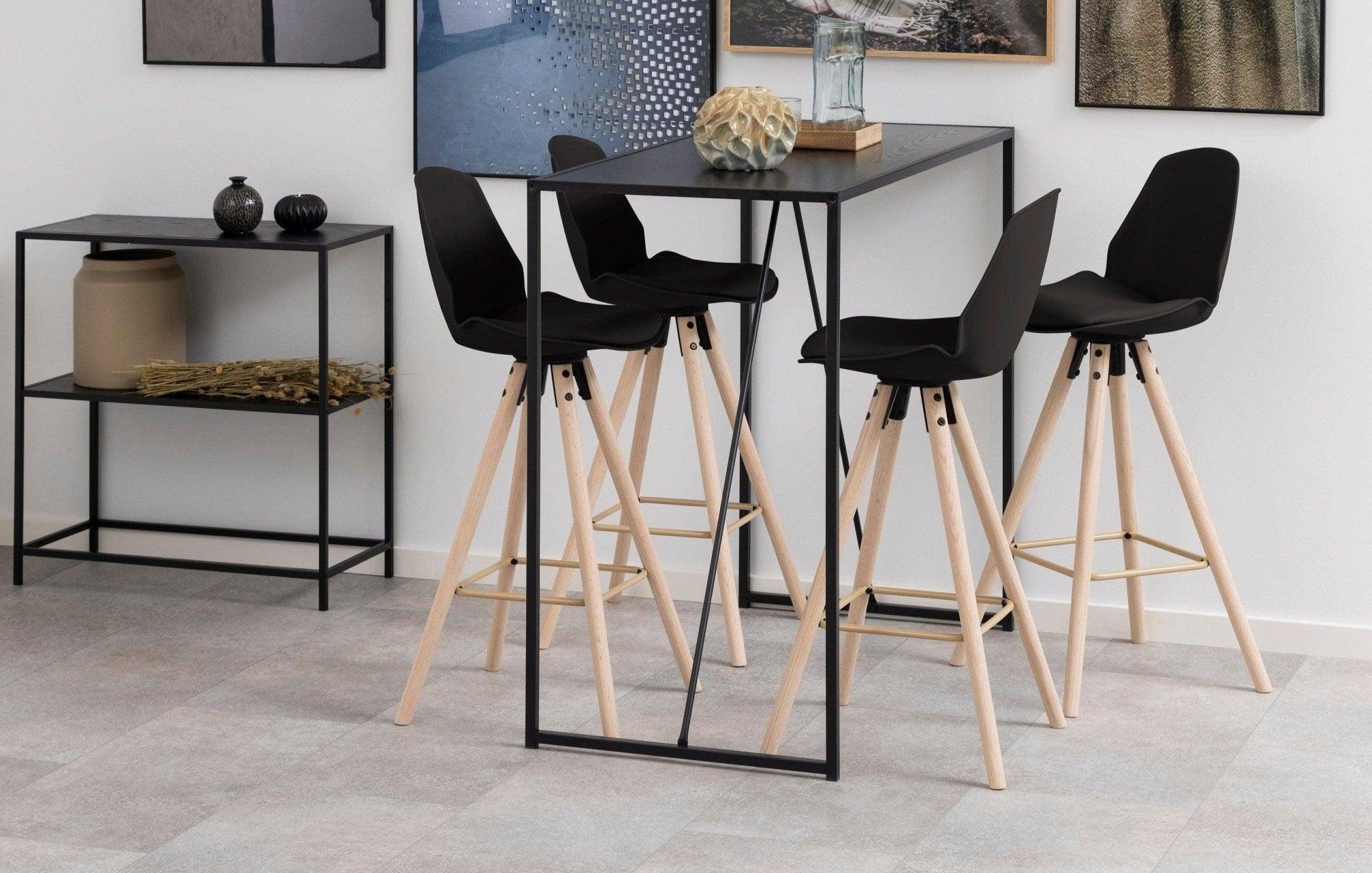 Krzesło barowe EEVI ekoskóra czarna Actona Eye on Design