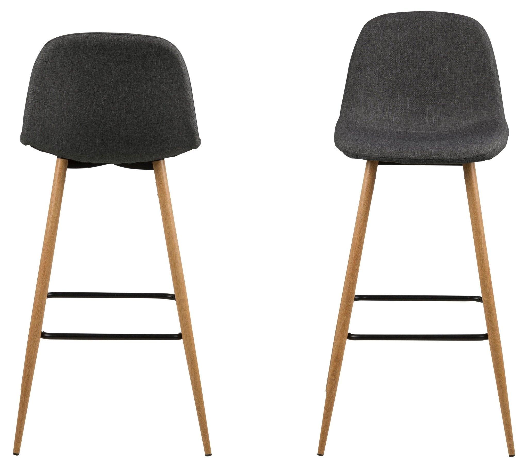 Krzesło barowe LIVIA ciemnoszary z drewnianą podstawą Actona Eye on Design