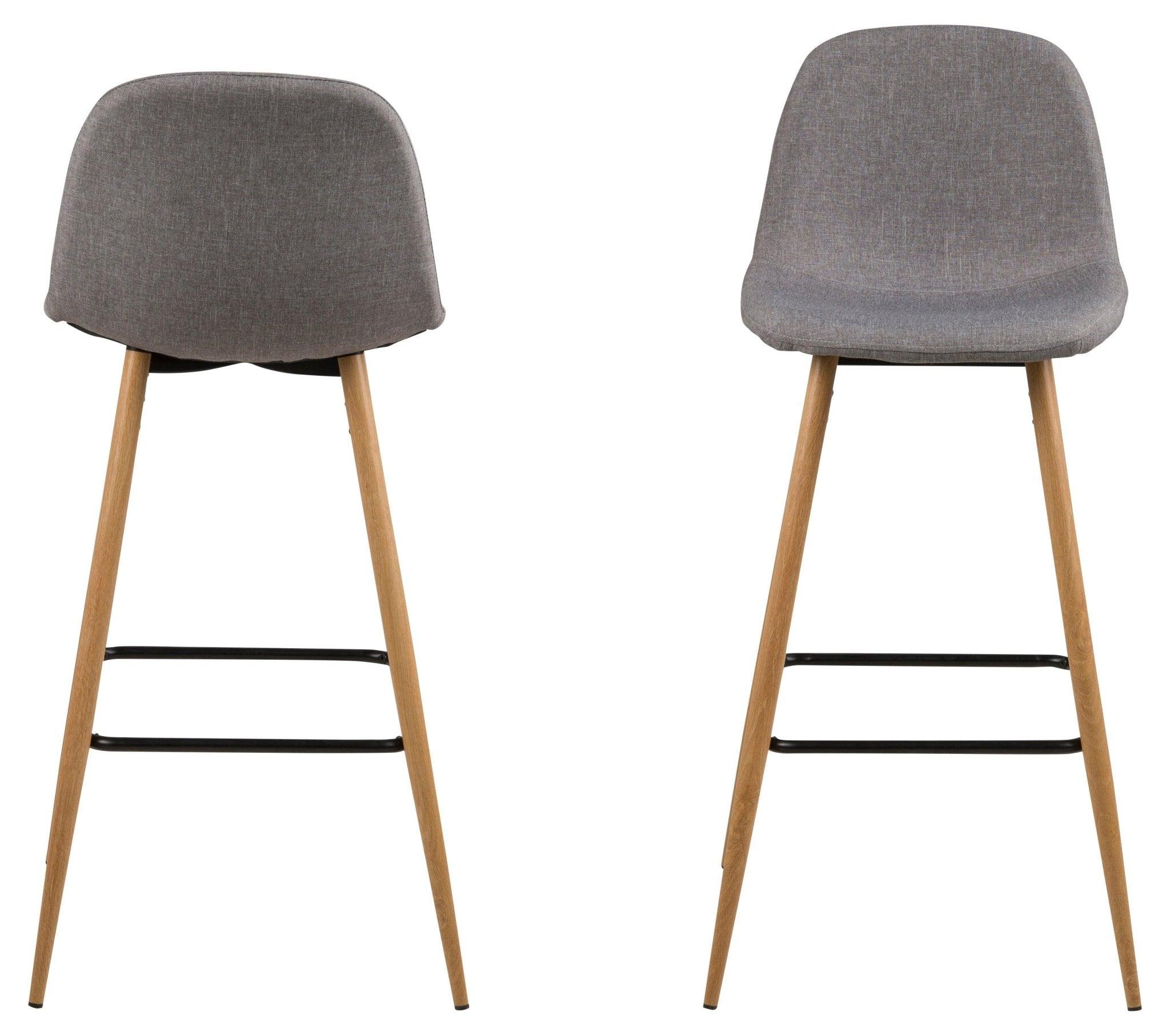 Krzesło barowe LIVIA jasnoszary z drewnianą podstawą Home Essentials Eye on Design