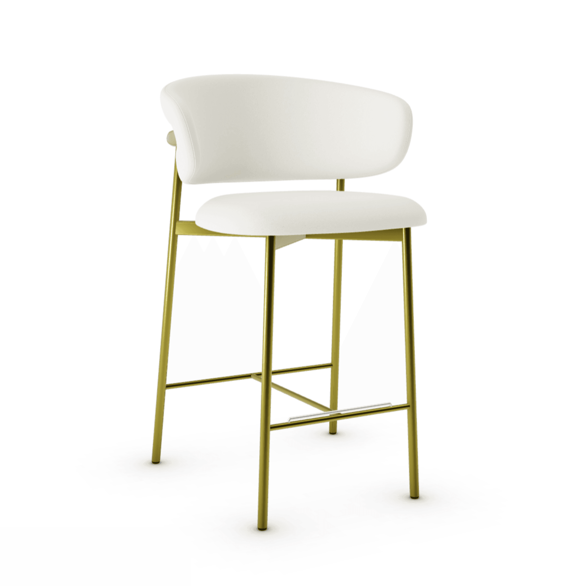 Krzesło barowe OLEANDRO boucle kremowy z metalową podstawą, marka Calligaris