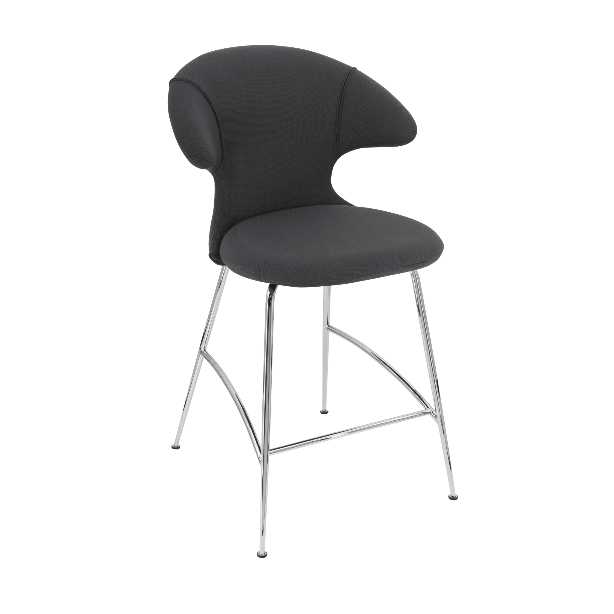 Krzesło barowe TIME FLIES antracytowy ze srebrną podstawą UMAGE Eye on Design