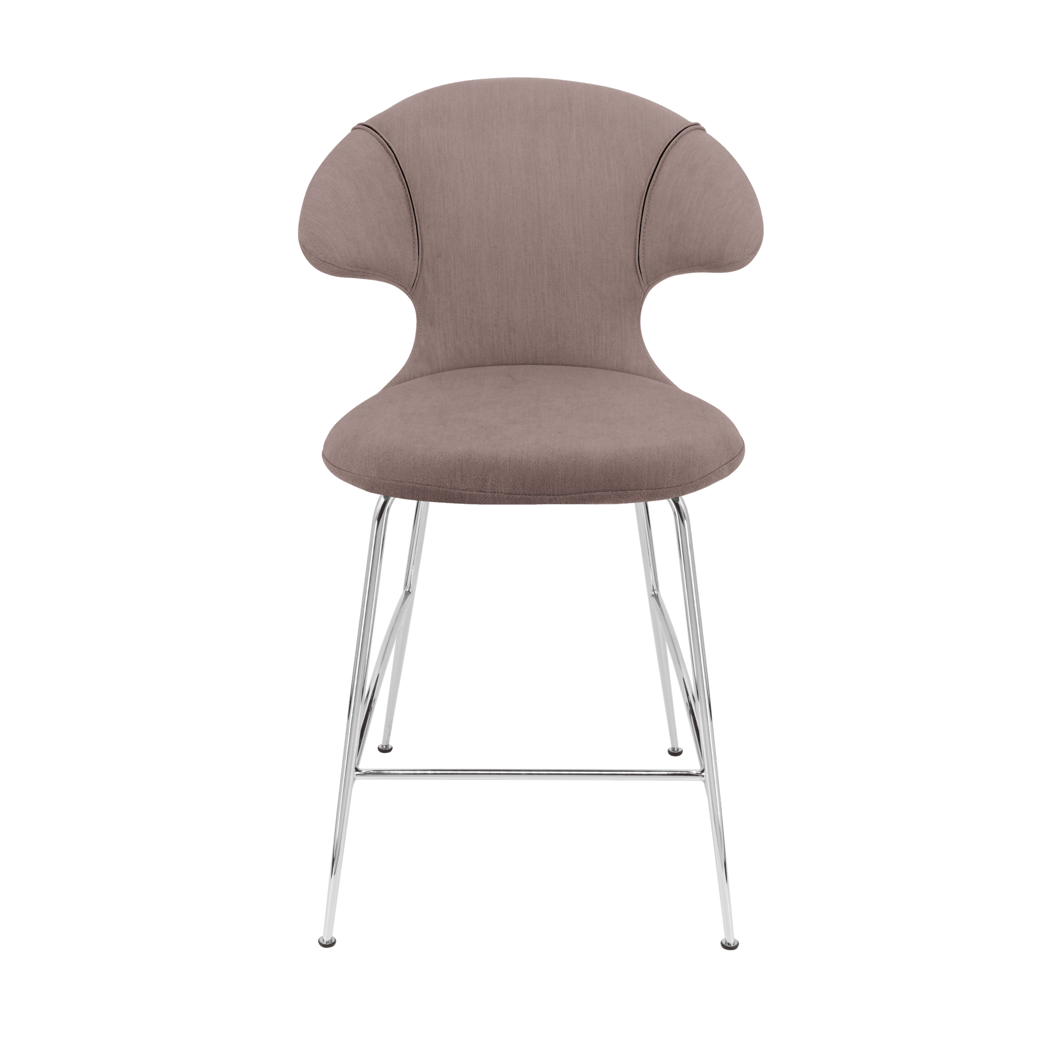 Krzesło barowe TIME FLIES brudny róż ze srebrną podstawą UMAGE 102 cm Eye on Design