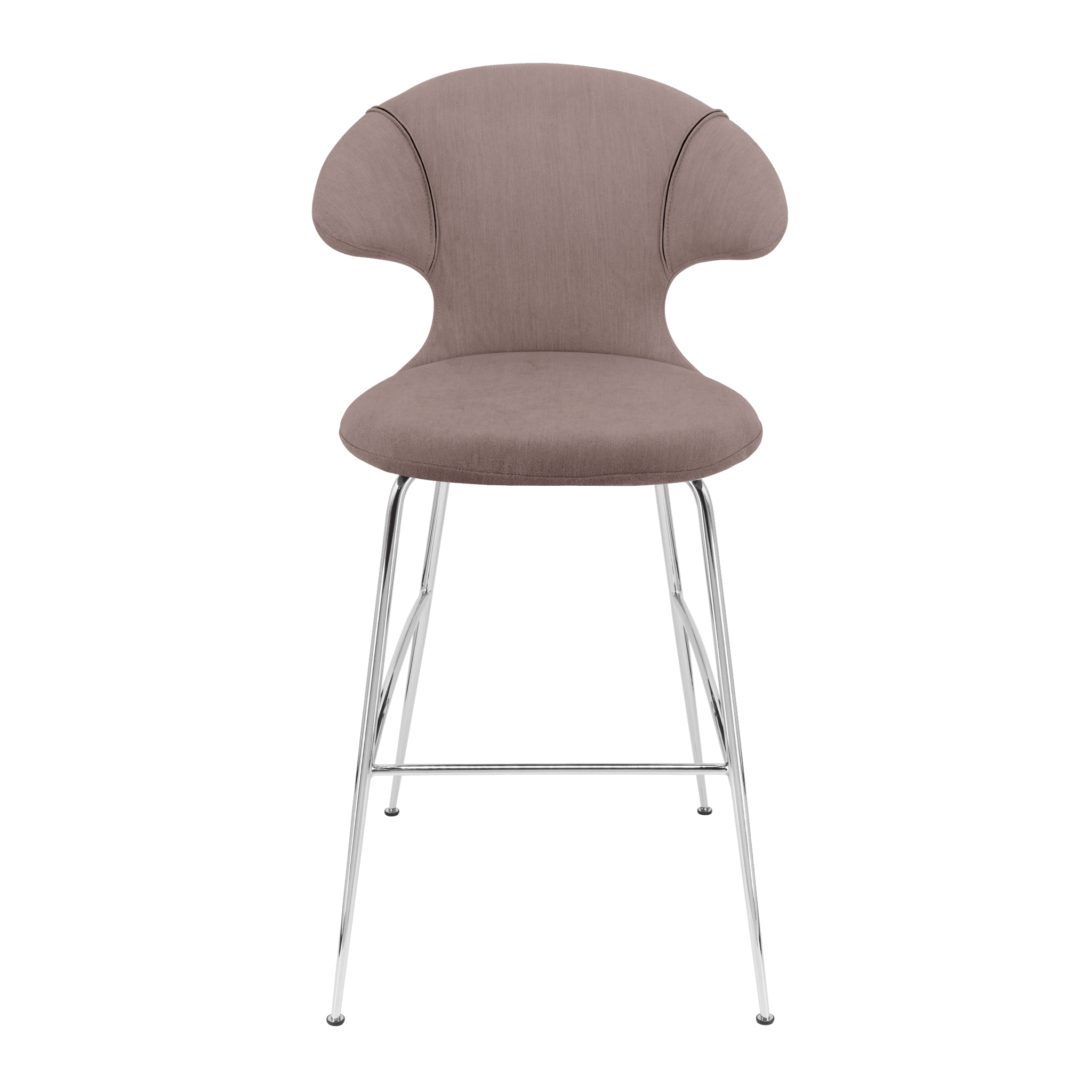 Krzesło barowe TIME FLIES brudny róż ze srebrną podstawą UMAGE 112 cm Eye on Design