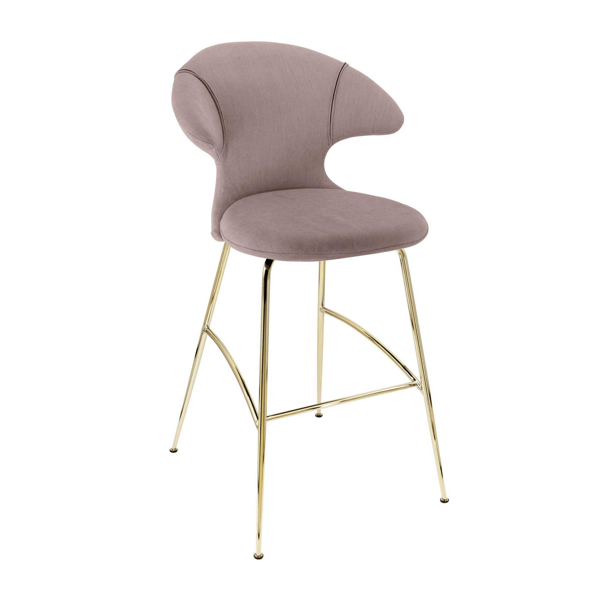 Krzesło barowe TIME FLIES brudny róż ze złotą podstawą UMAGE Eye on Design