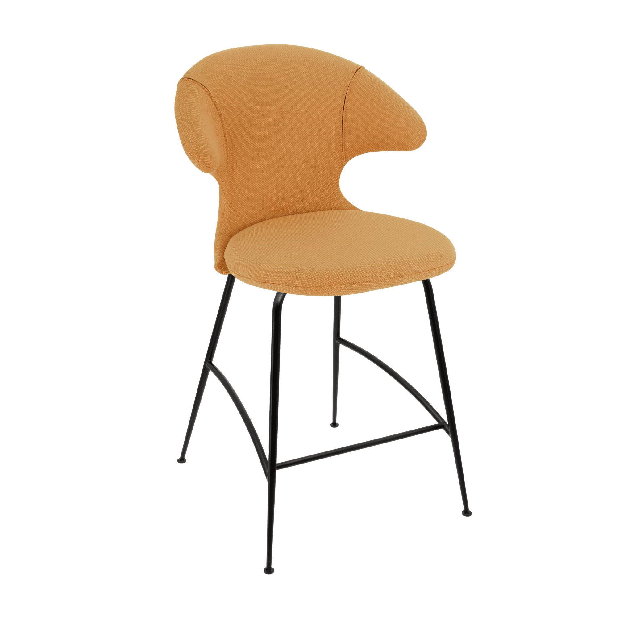 Krzesło barowe TIME FLIES bursztynowy z czarną podstawą UMAGE Eye on Design