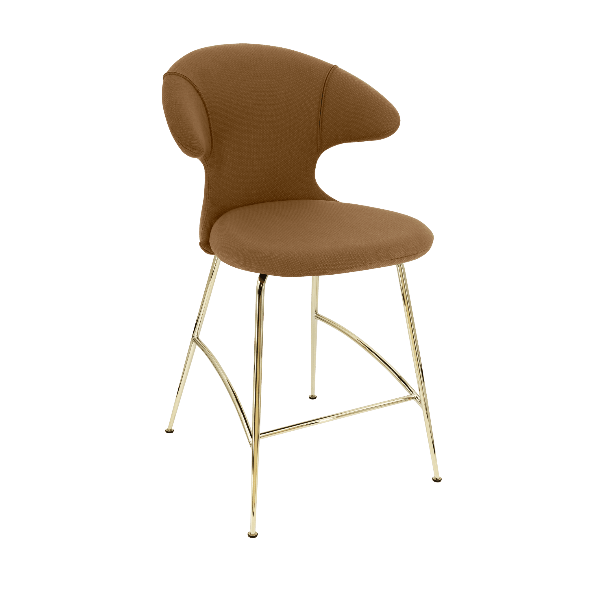 Krzesło barowe TIME FLIES cynamonowy ze złotą podstawą UMAGE Eye on Design