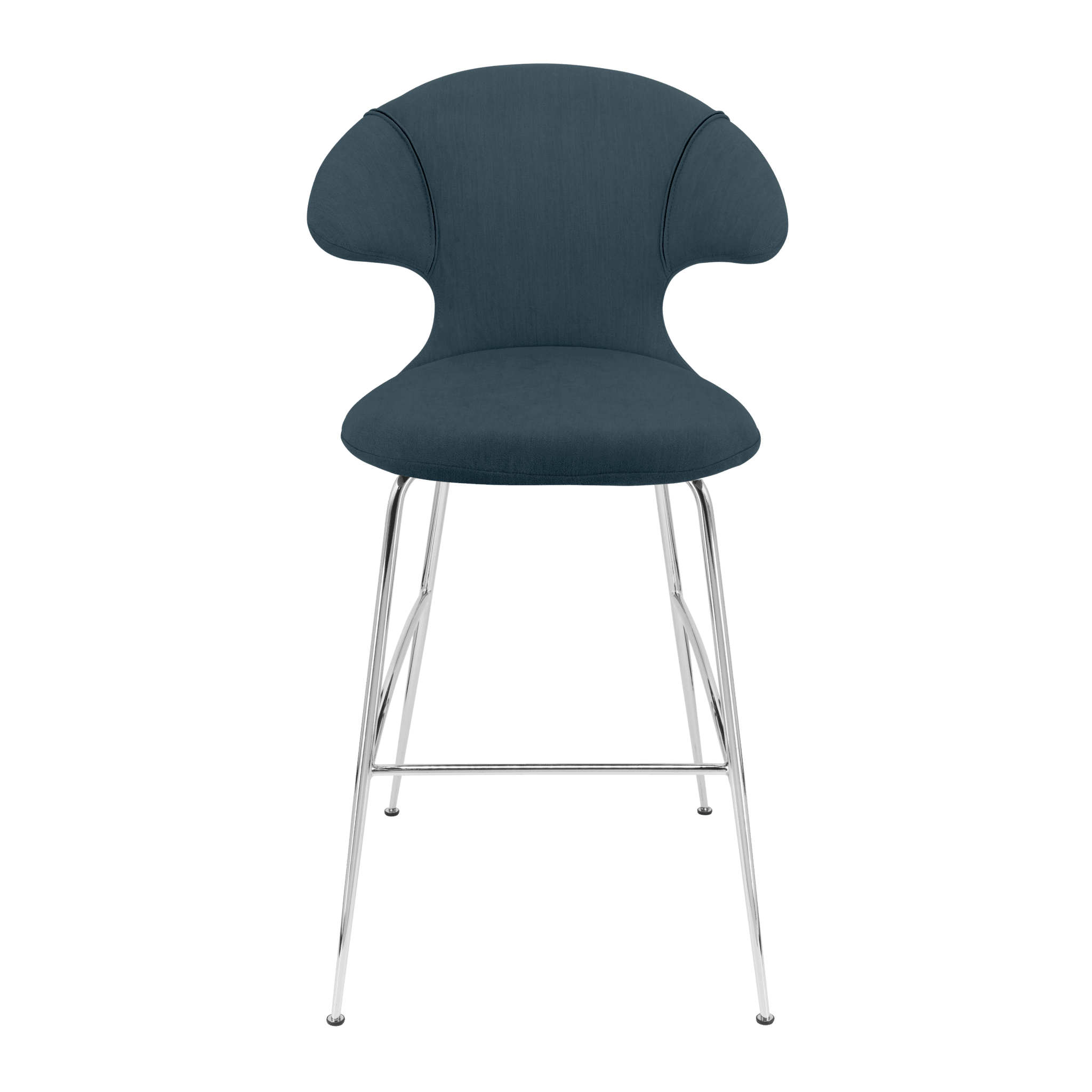 Krzesło barowe TIME FLIES granatowy ze srebrną podstawą UMAGE 112 cm Eye on Design