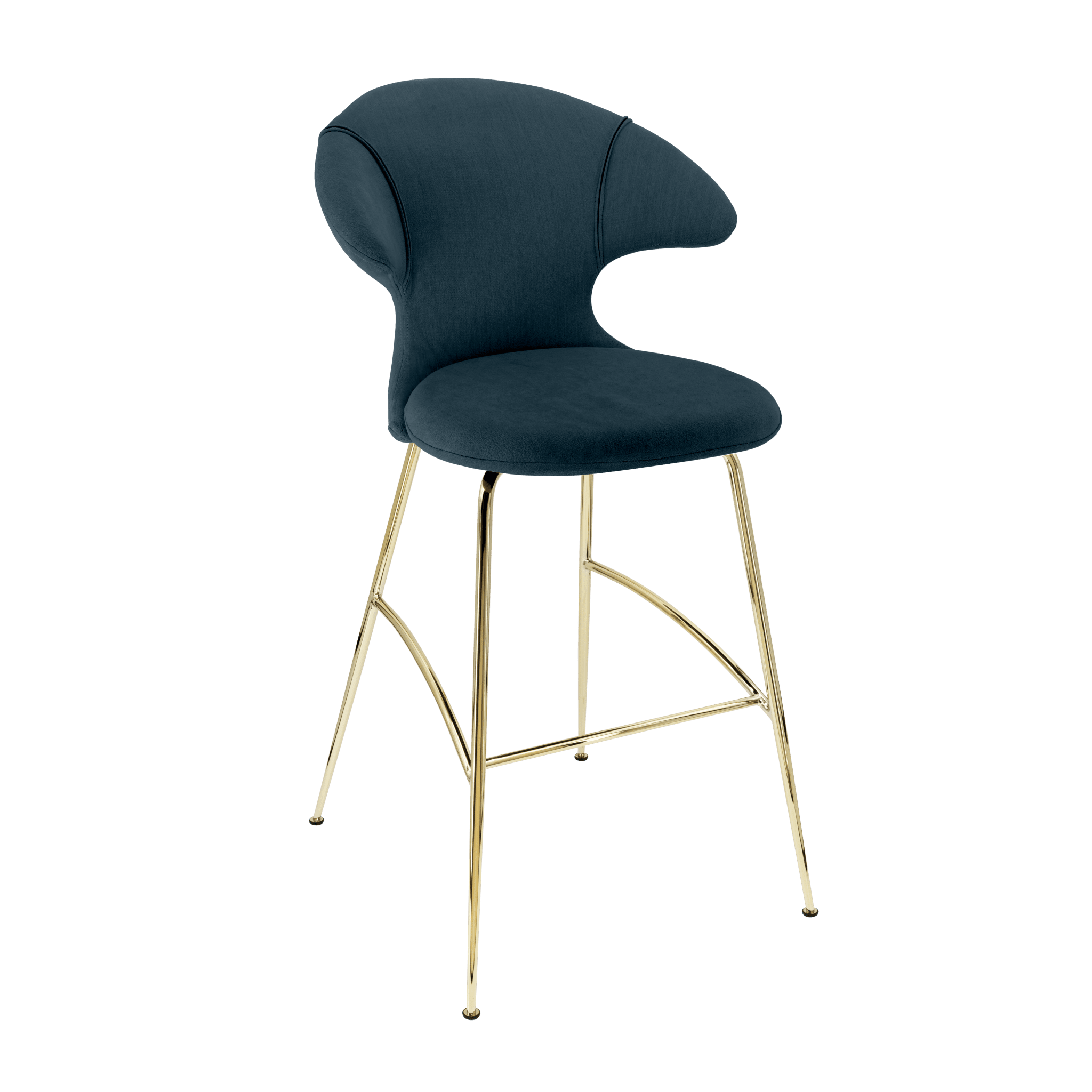 Krzesło barowe TIME FLIES granatowy ze złotą podstawą UMAGE Eye on Design