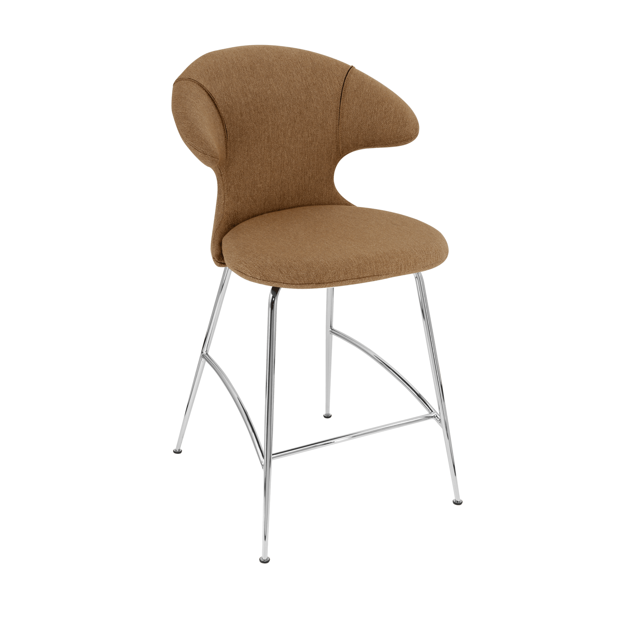 Krzesło barowe TIME FLIES karmelowy ze srebrną podstawą UMAGE Eye on Design