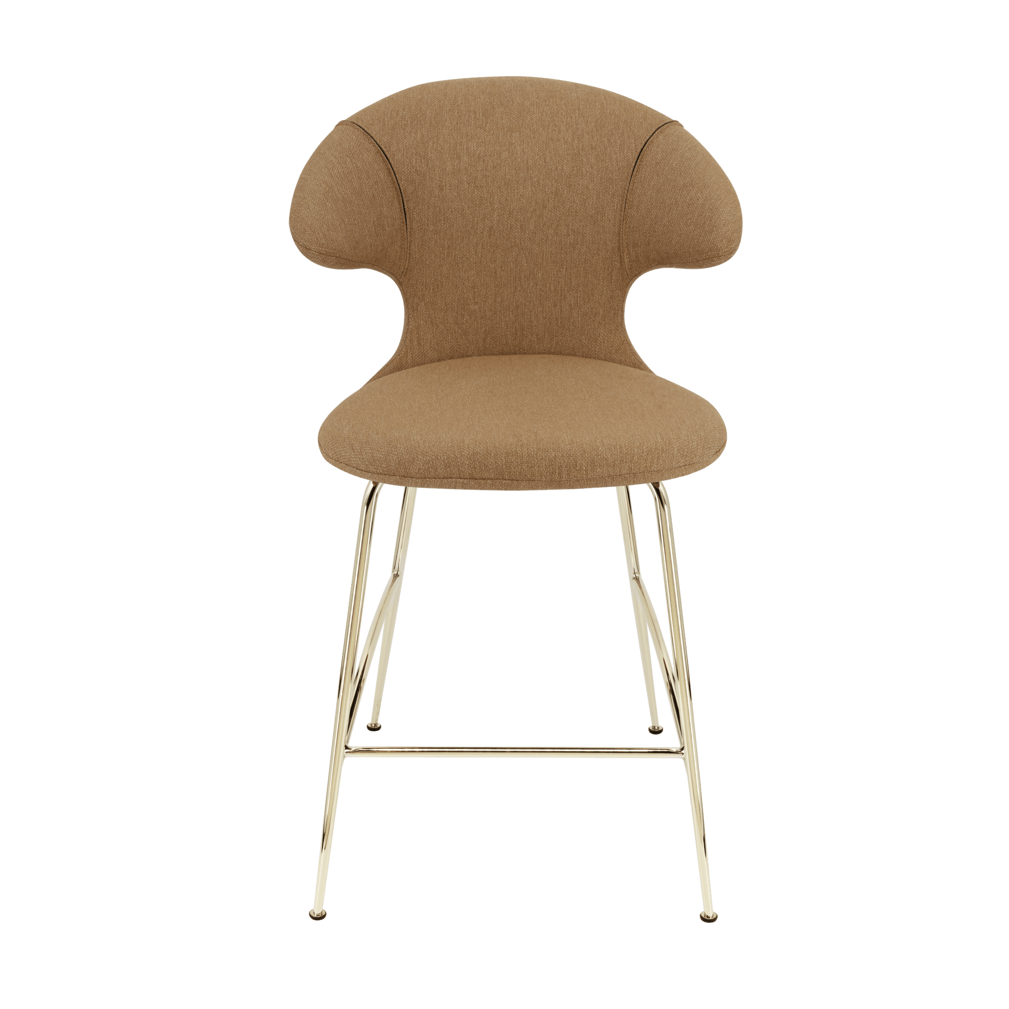 Krzesło barowe TIME FLIES karmelowy ze złotą podstawą UMAGE 102 cm Eye on Design