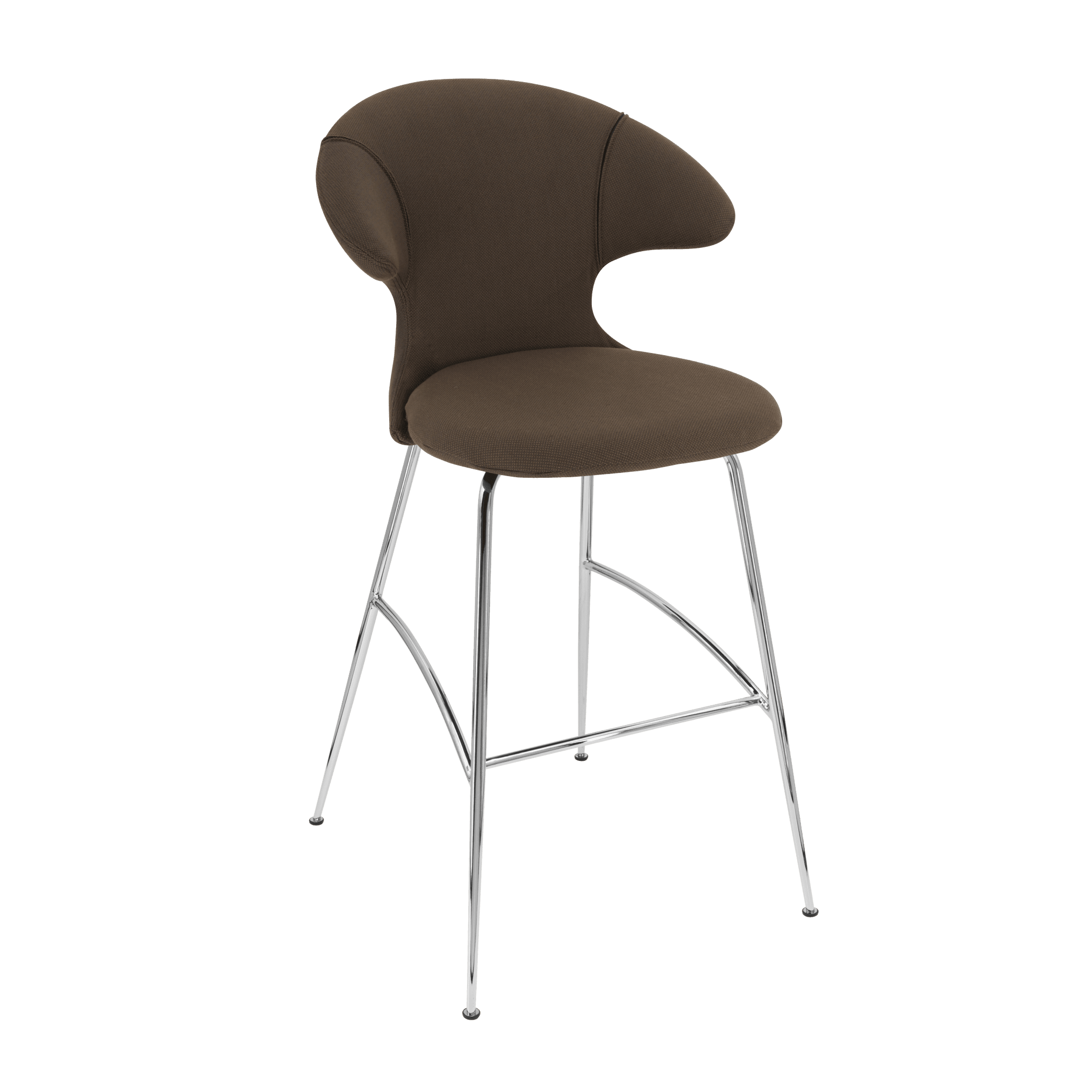 Krzesło barowe TIME FLIES kawowy ze srebrną podstawą UMAGE Eye on Design