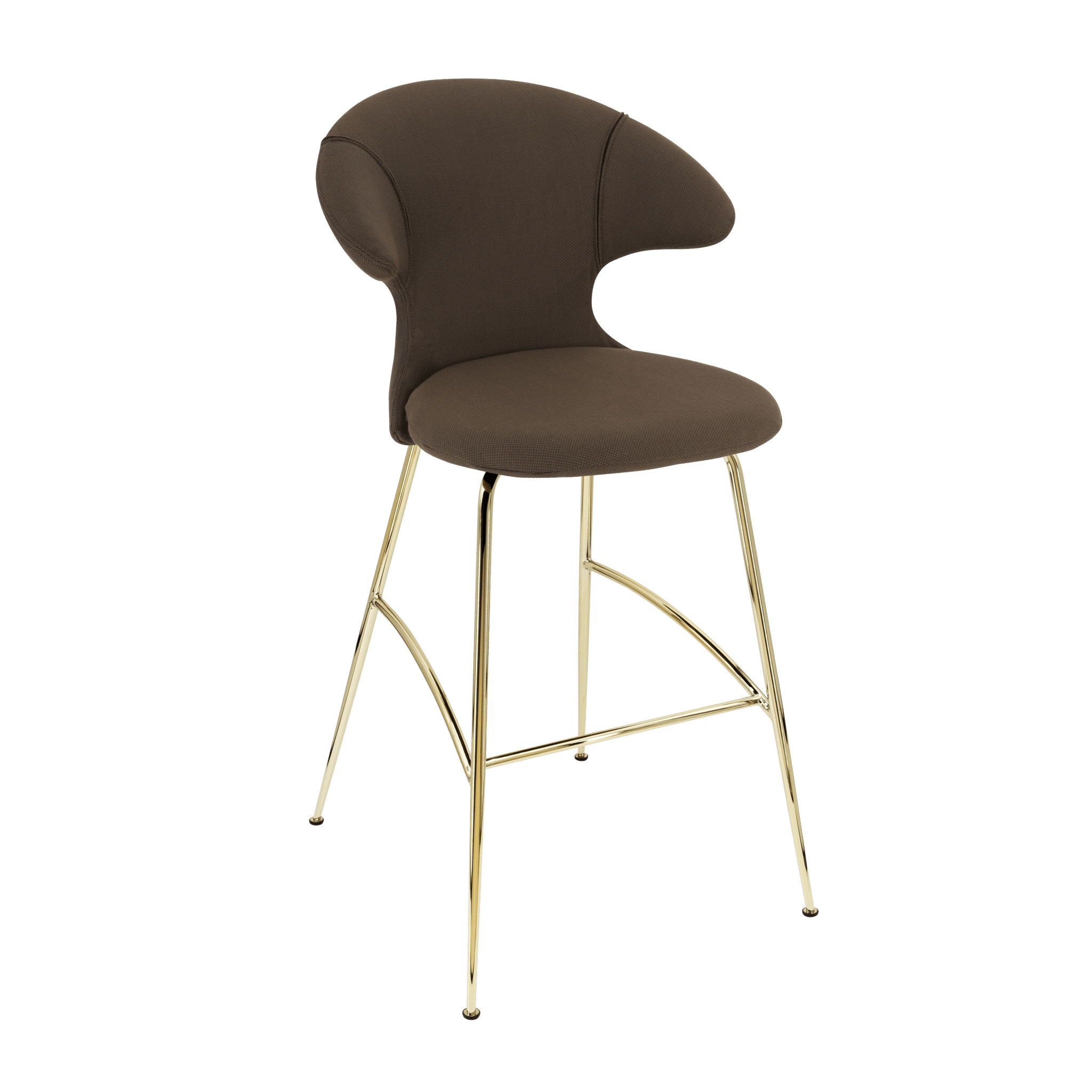 Krzesło barowe TIME FLIES kawowy ze złotą podstawą UMAGE Eye on Design