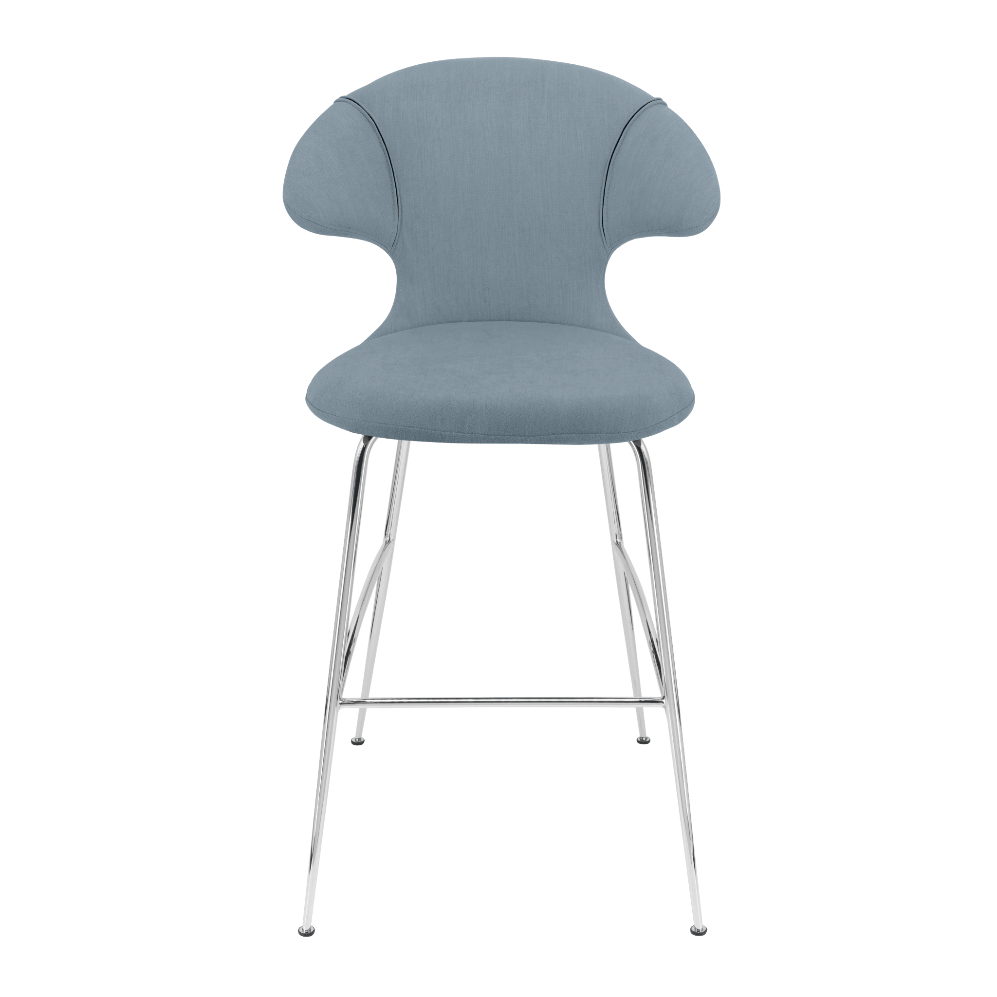 Krzesło barowe TIME FLIES niebieski ze srebrną podstawą UMAGE 112 cm Eye on Design