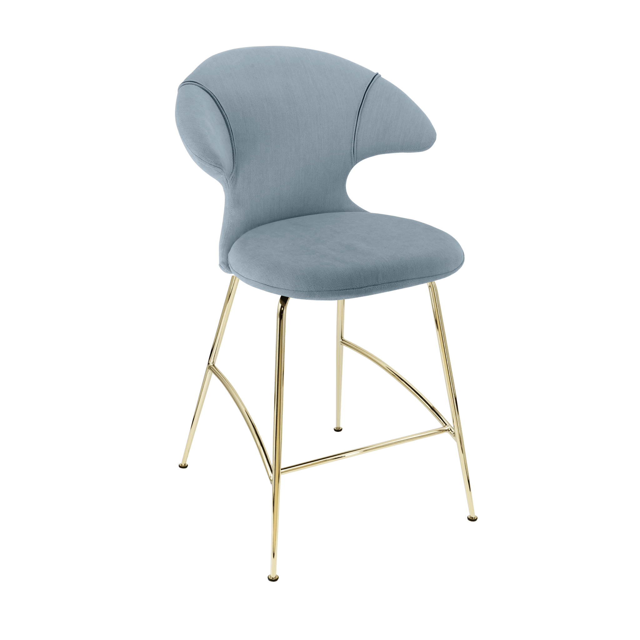 Krzesło barowe TIME FLIES niebieski ze złotą podstawą UMAGE Eye on Design