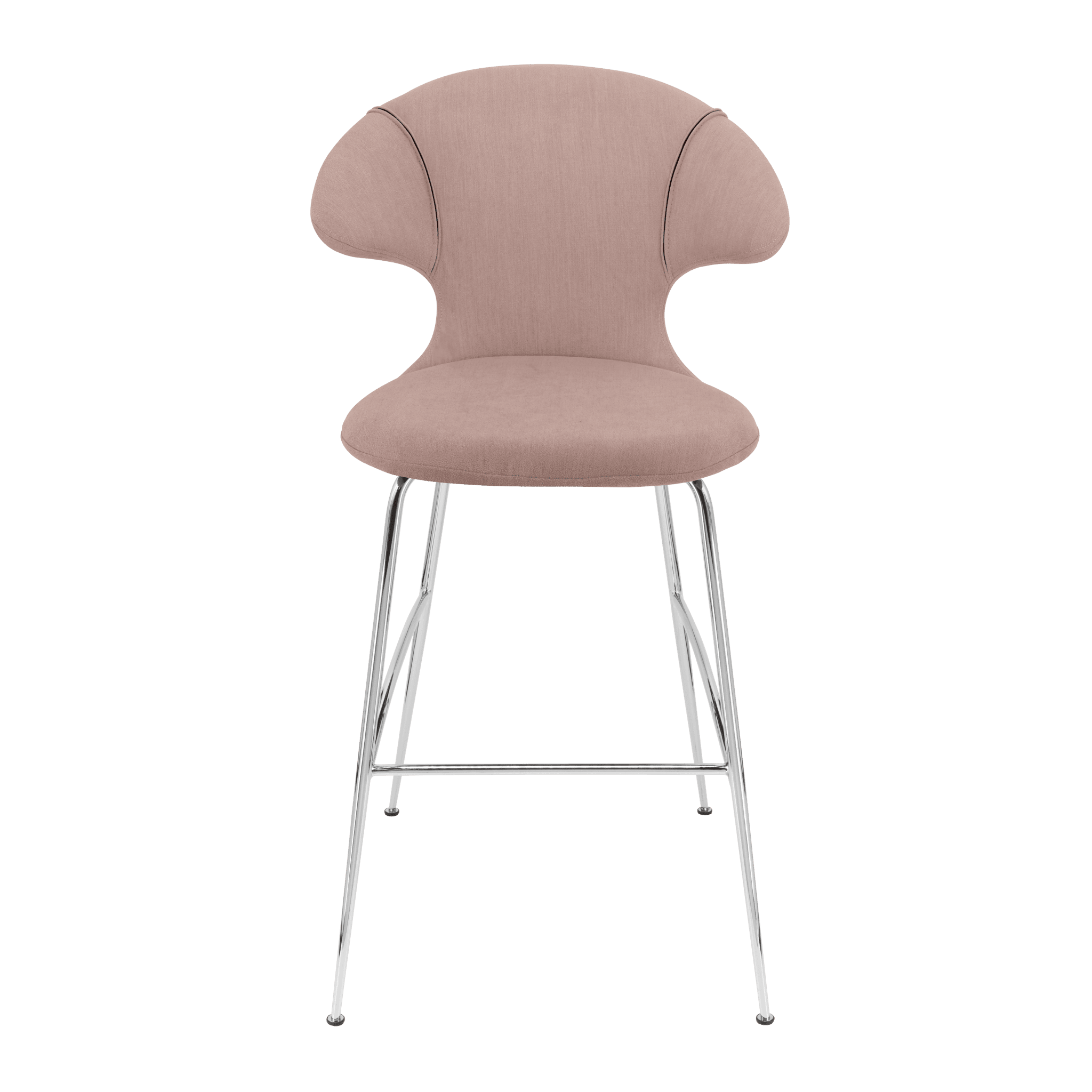 Krzesło barowe TIME FLIES pudrowy róż ze srebrną podstawą UMAGE 112 cm Eye on Design