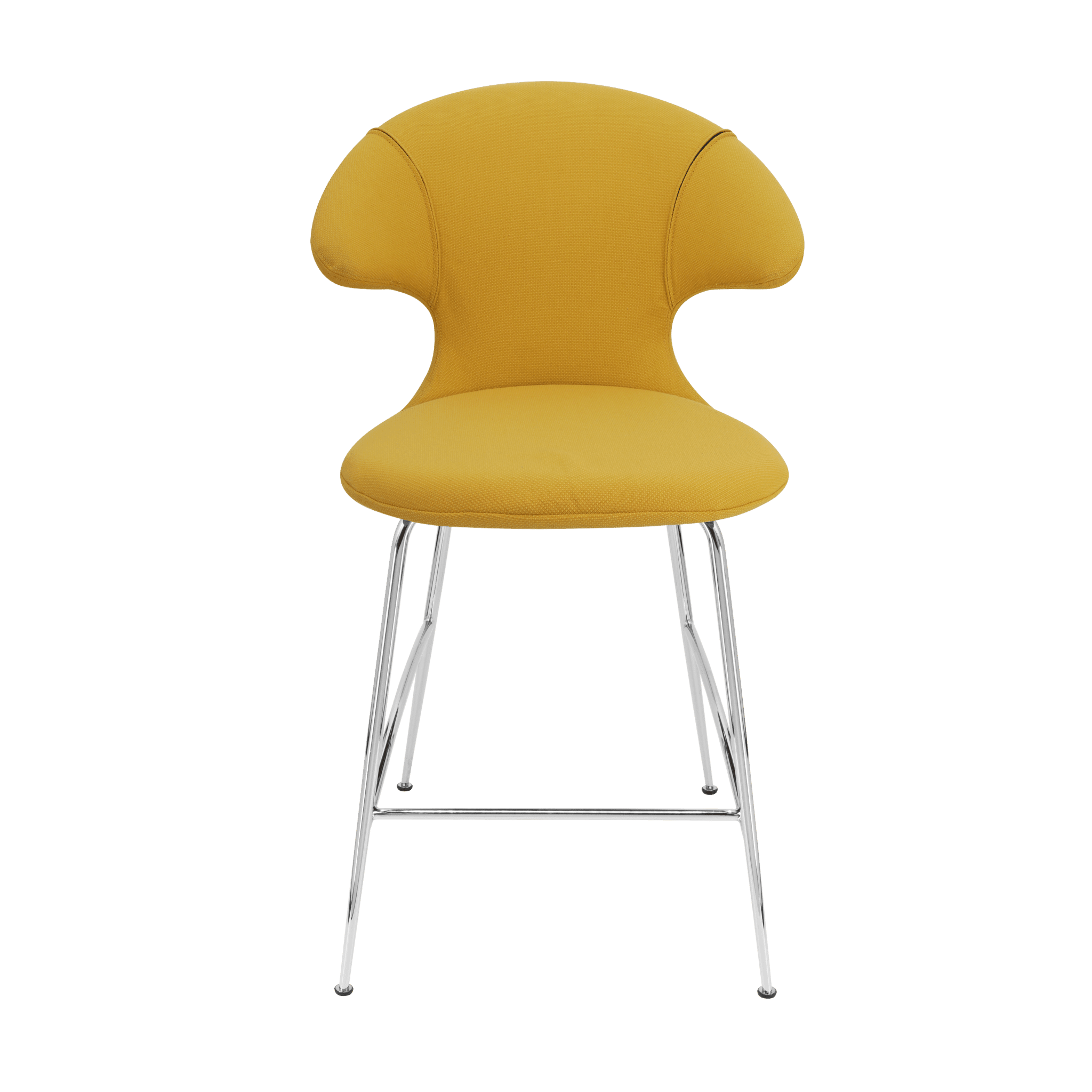 Krzesło barowe TIME FLIES szafranowy ze srebrną podstawą UMAGE 102 cm Eye on Design