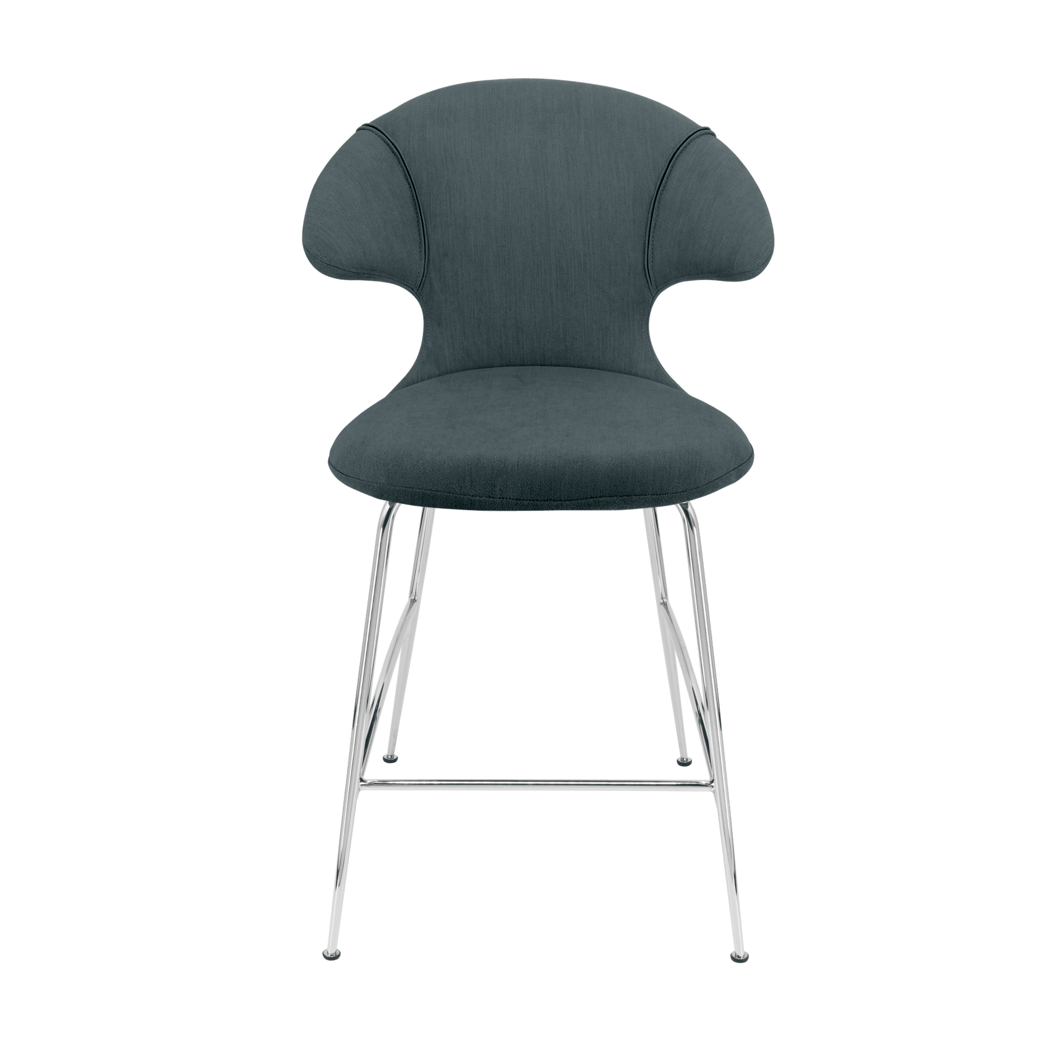 Krzesło barowe TIME FLIES szaroniebieski ze srebrną podstawą UMAGE 102 cm Eye on Design