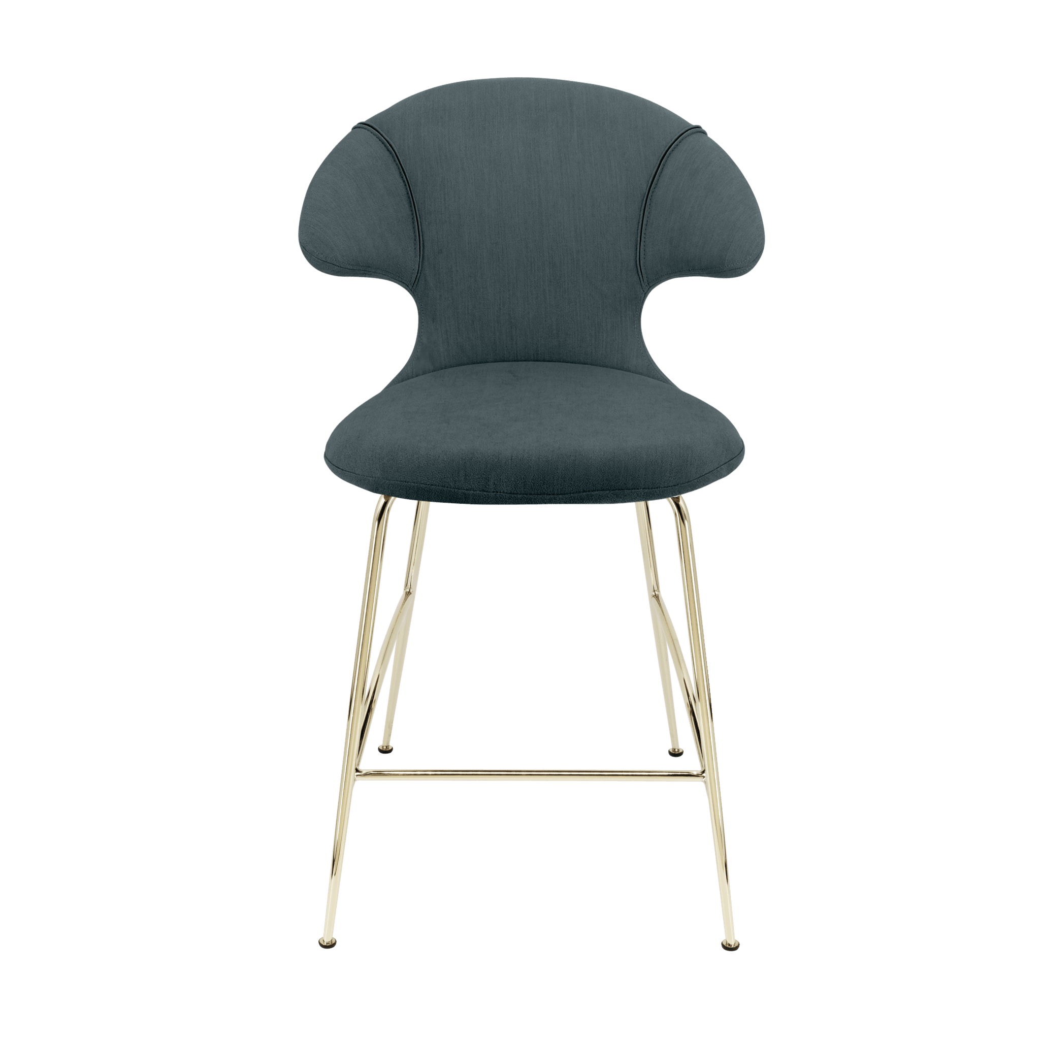 Krzesło barowe TIME FLIES szaroniebieski ze złotą podstawą UMAGE 102 cm Eye on Design