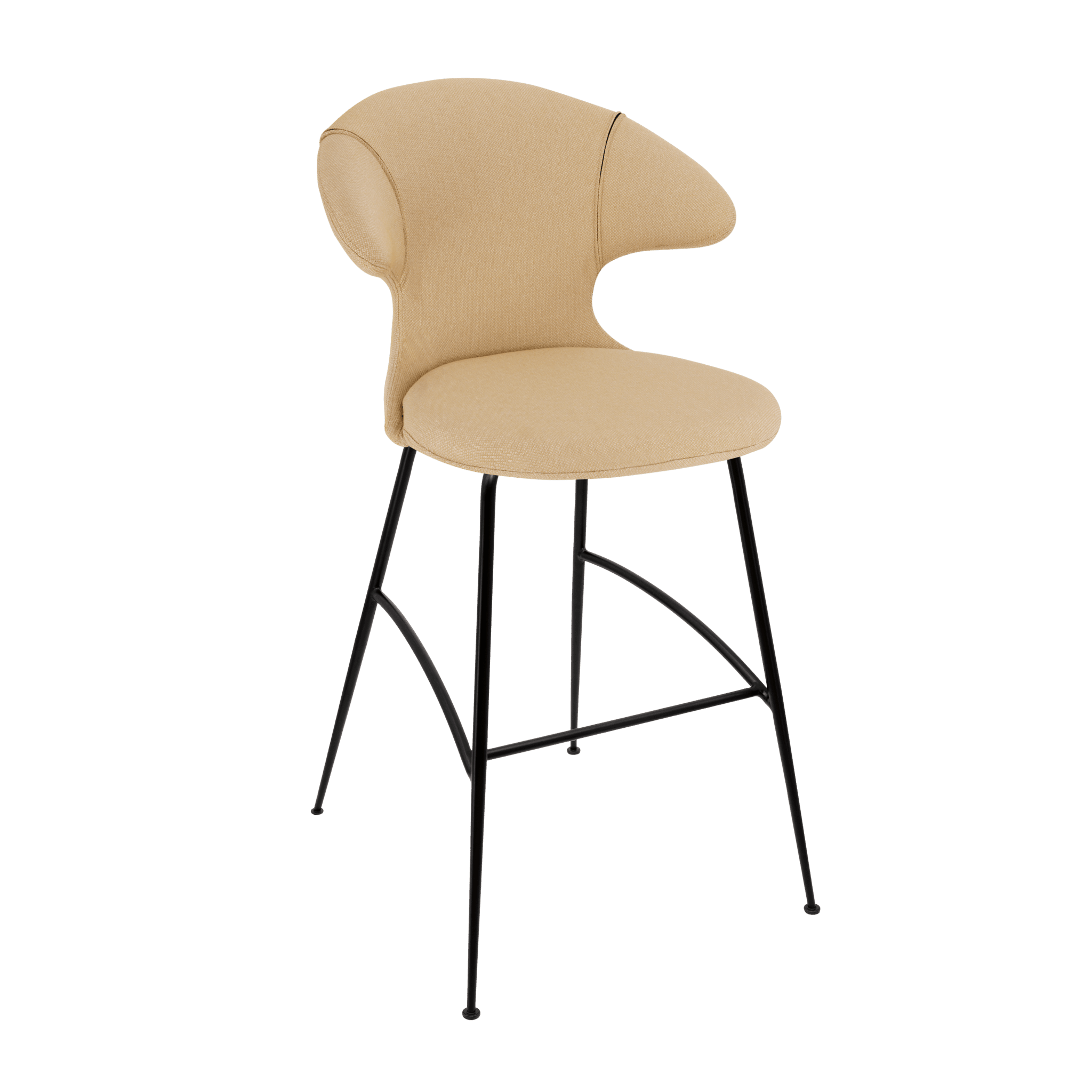 Krzesło barowe TIME FLIES żółty piaskowy z czarną podstawą UMAGE Eye on Design