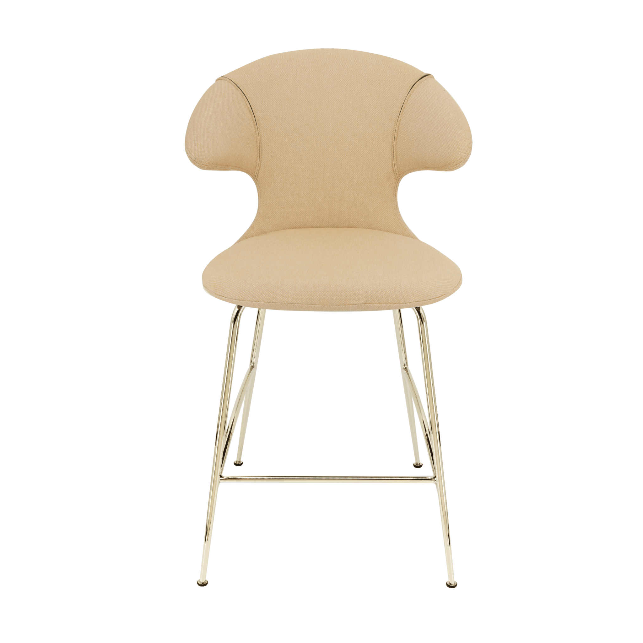 Krzesło barowe TIME FLIES żółty piaskowy ze złotą podstawą UMAGE 102 cm Eye on Design