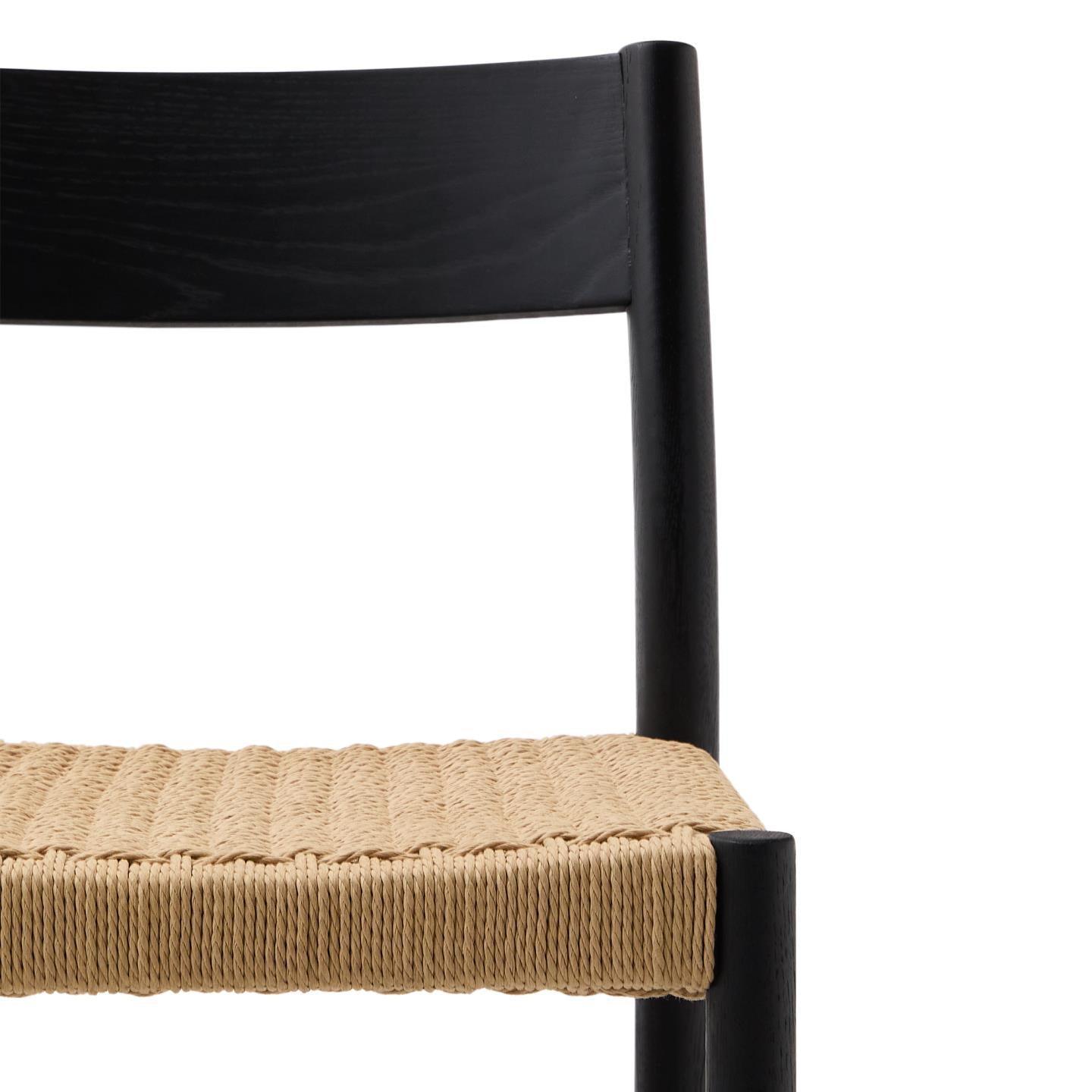 Krzesło barowe YALIA czarne drewno dębowe La Forma Eye on Design