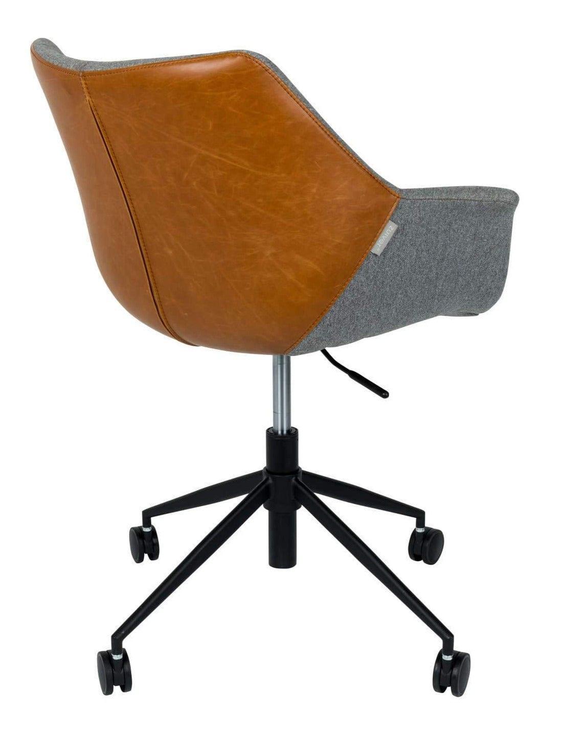 Krzesło biurowe DOULTON ekoskóra brązowy Zuiver Eye on Design