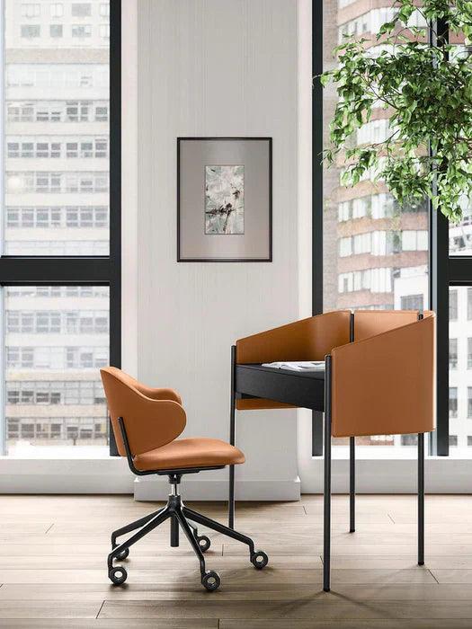 Krzesło biurowe HOLLY brązowa ekoskóra Calligaris Eye on Design